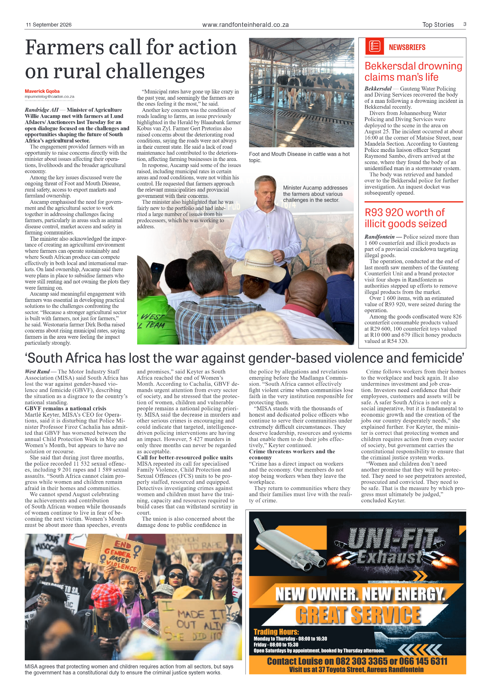 Randfontein Herald 11 September 2026 page 3