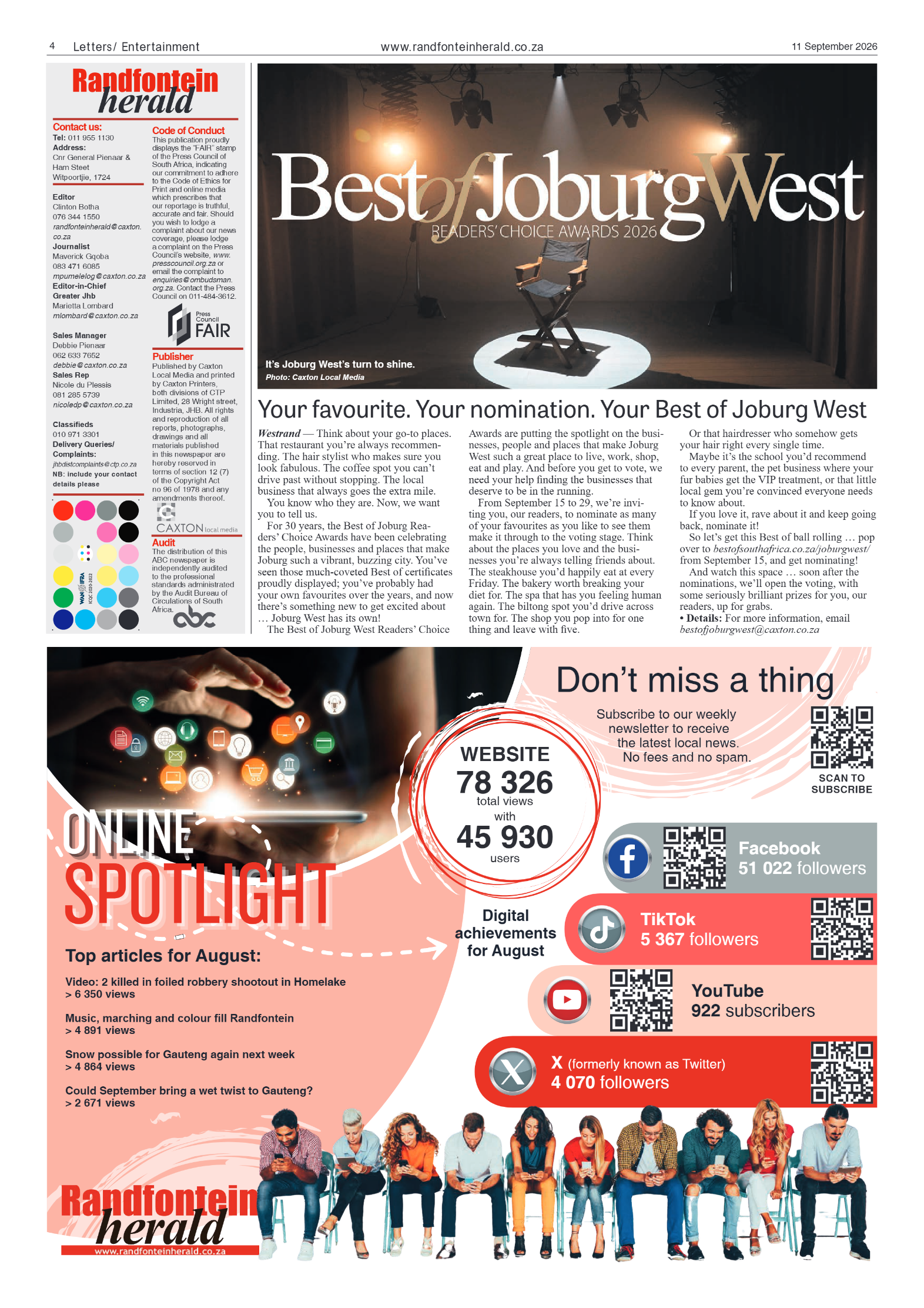 Randfontein Herald 11 September 2026 page 4