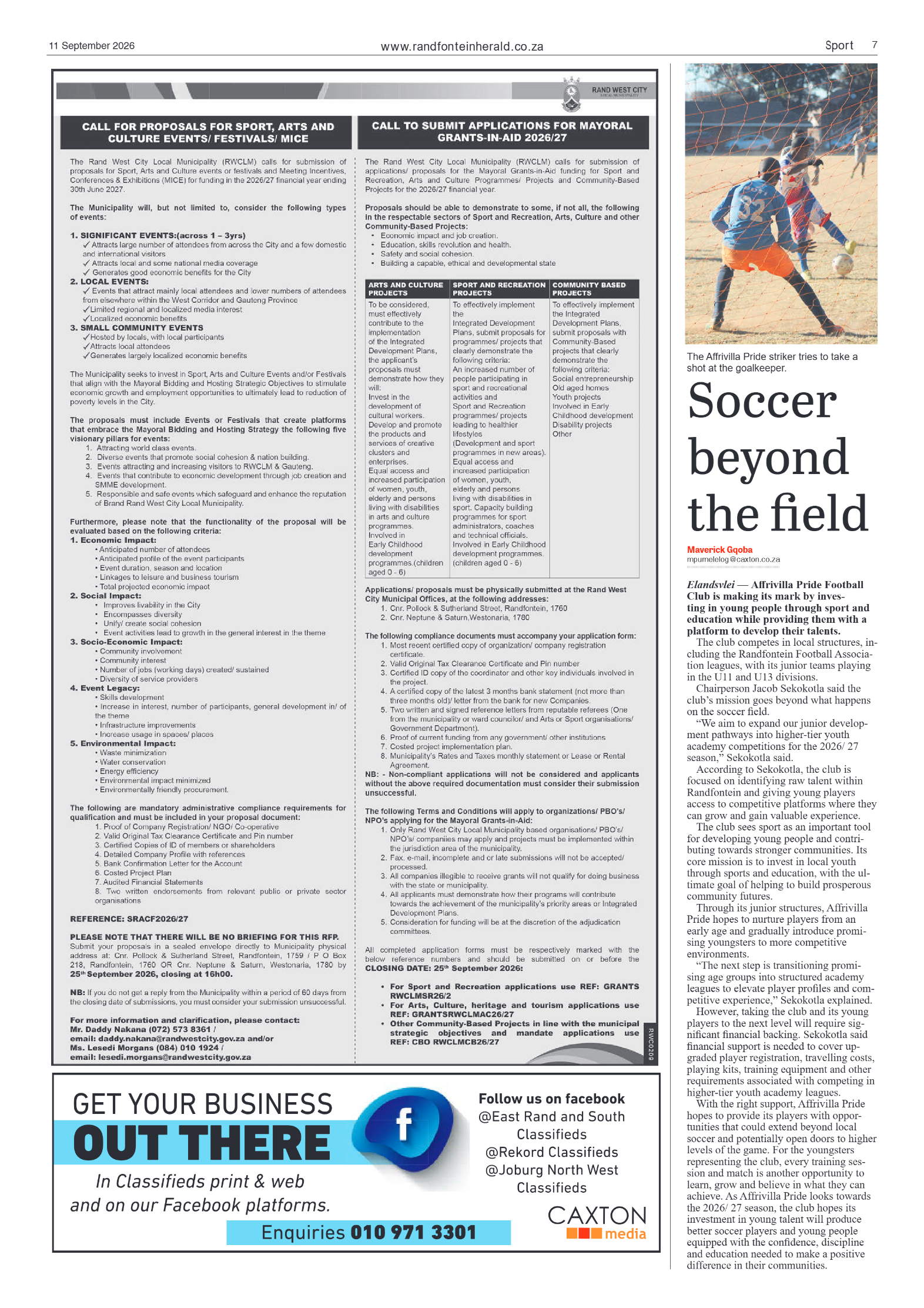 Randfontein Herald 11 September 2026 page 7