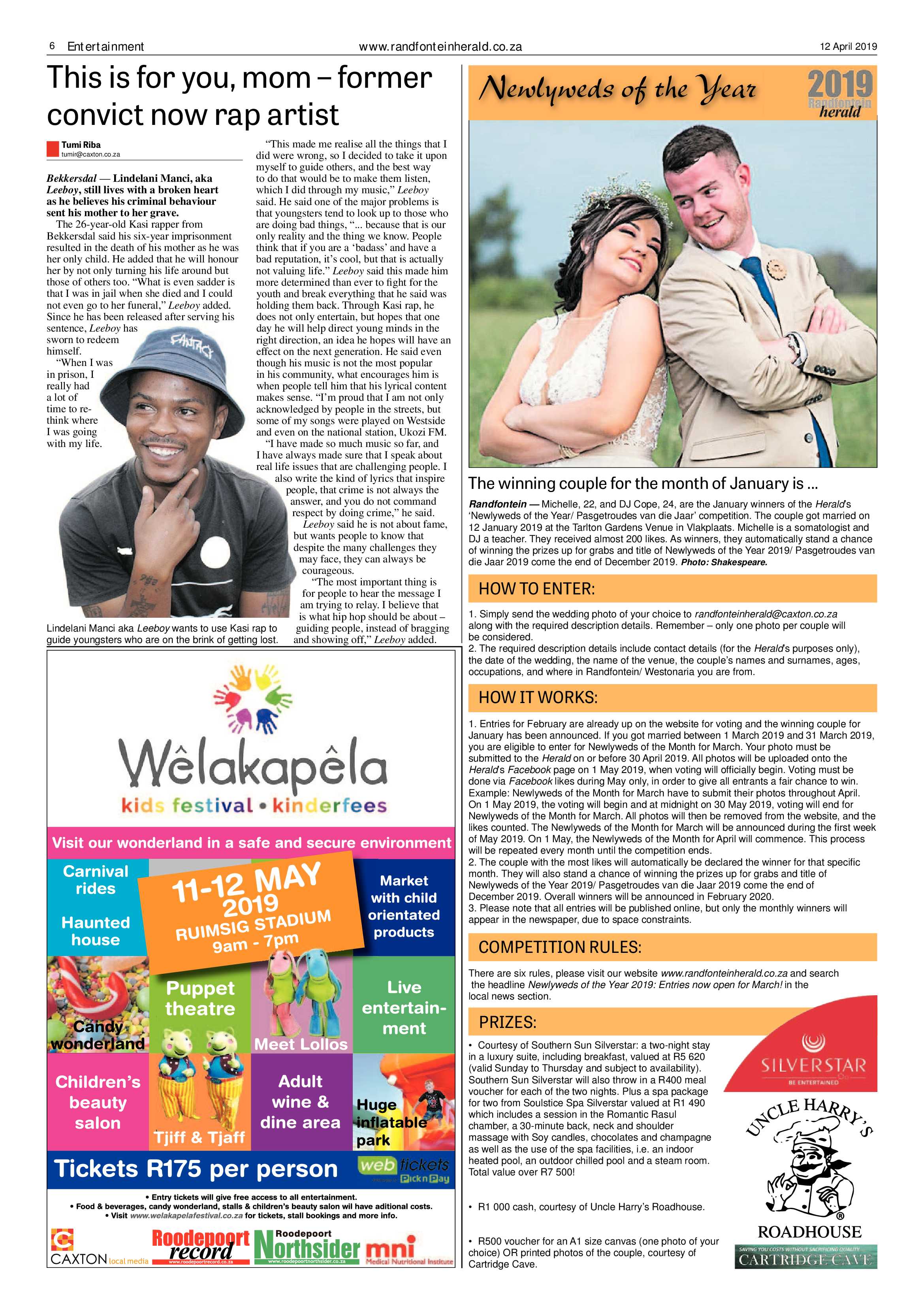 Randfontein Herald 12 April 2019 page 6