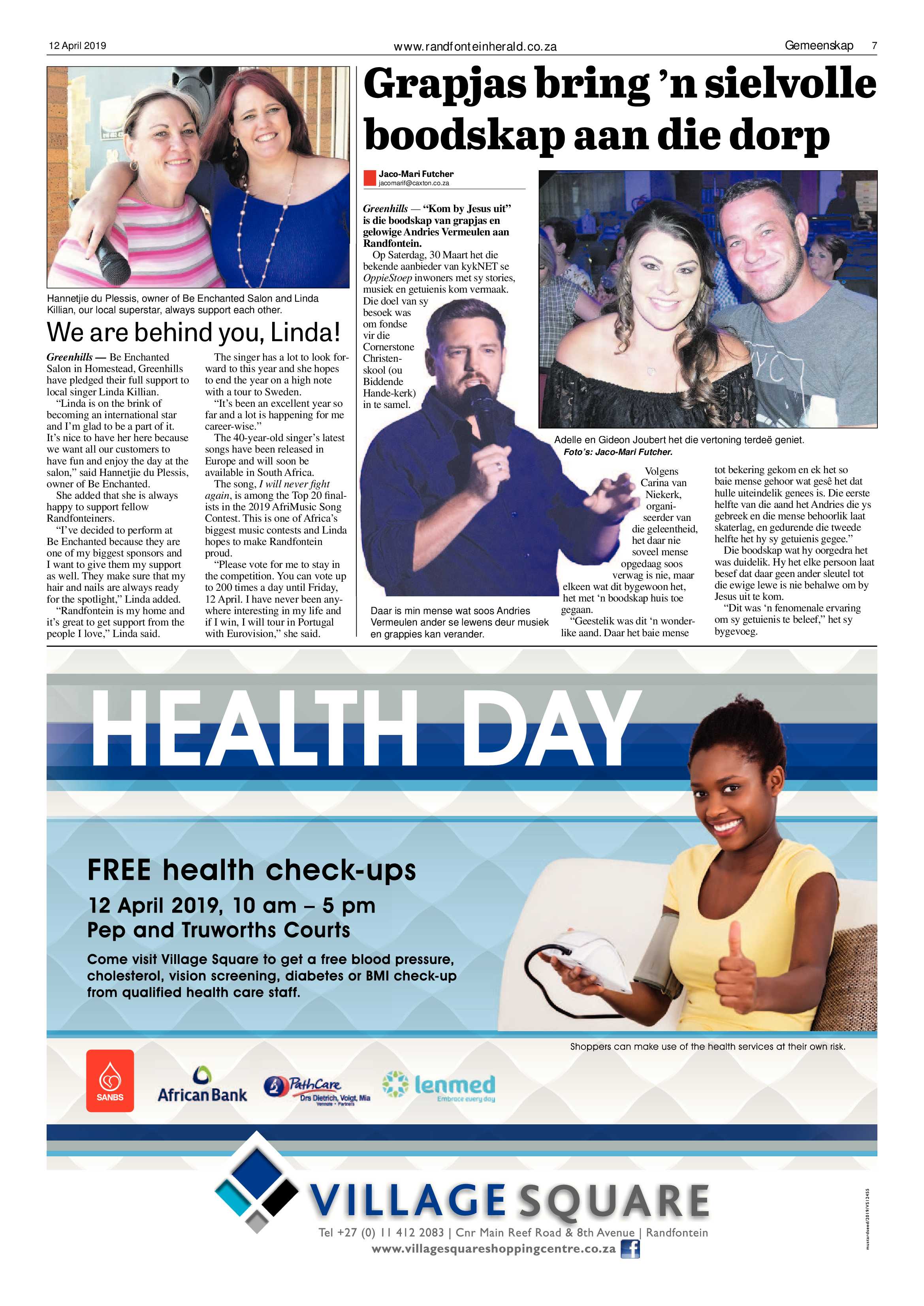 Randfontein Herald 12 April 2019 page 7