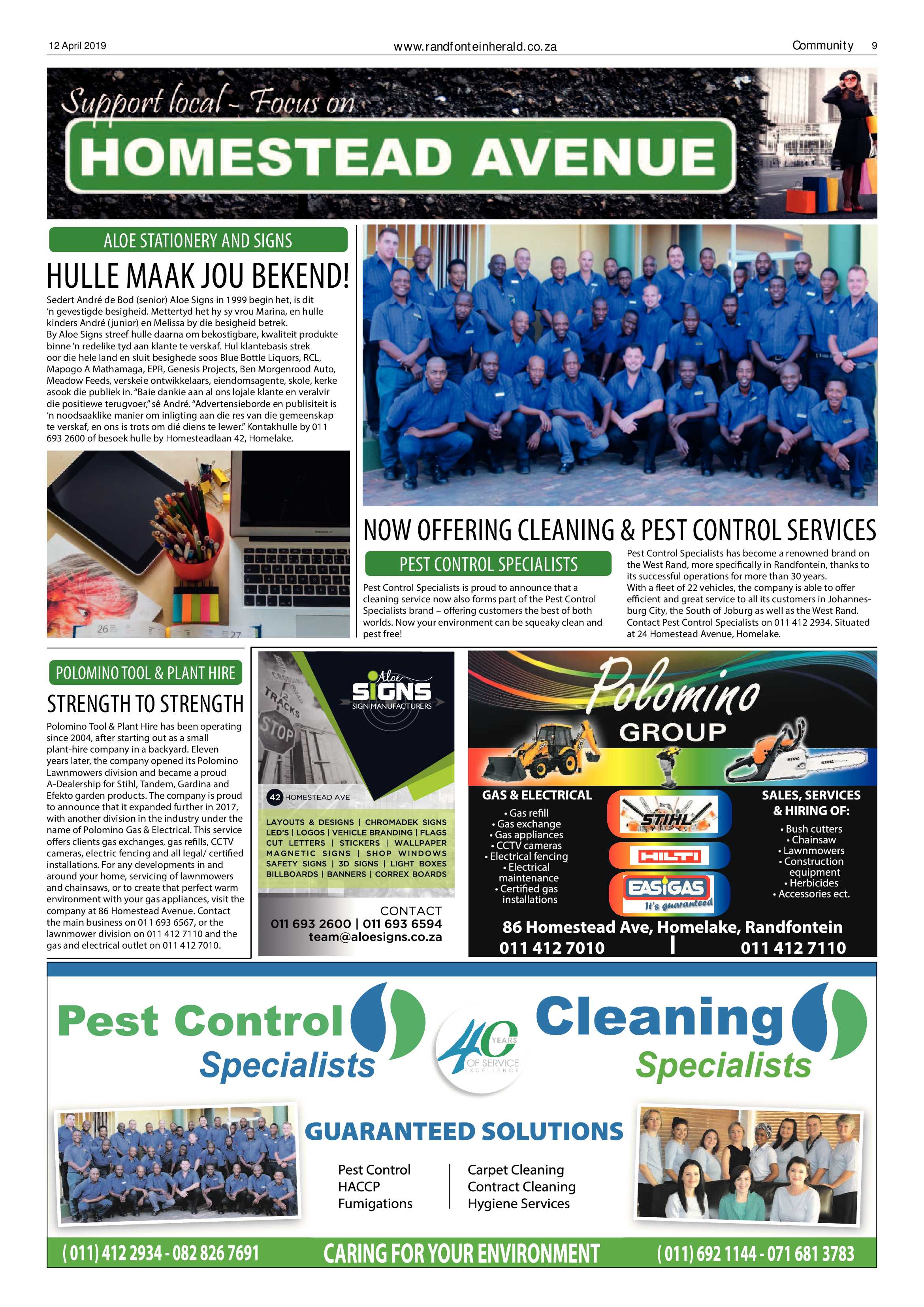Randfontein Herald 12 April 2019 page 9