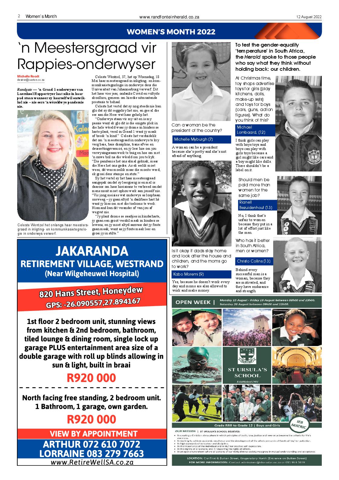 Randfontein Herald 12 August 2022 page 2