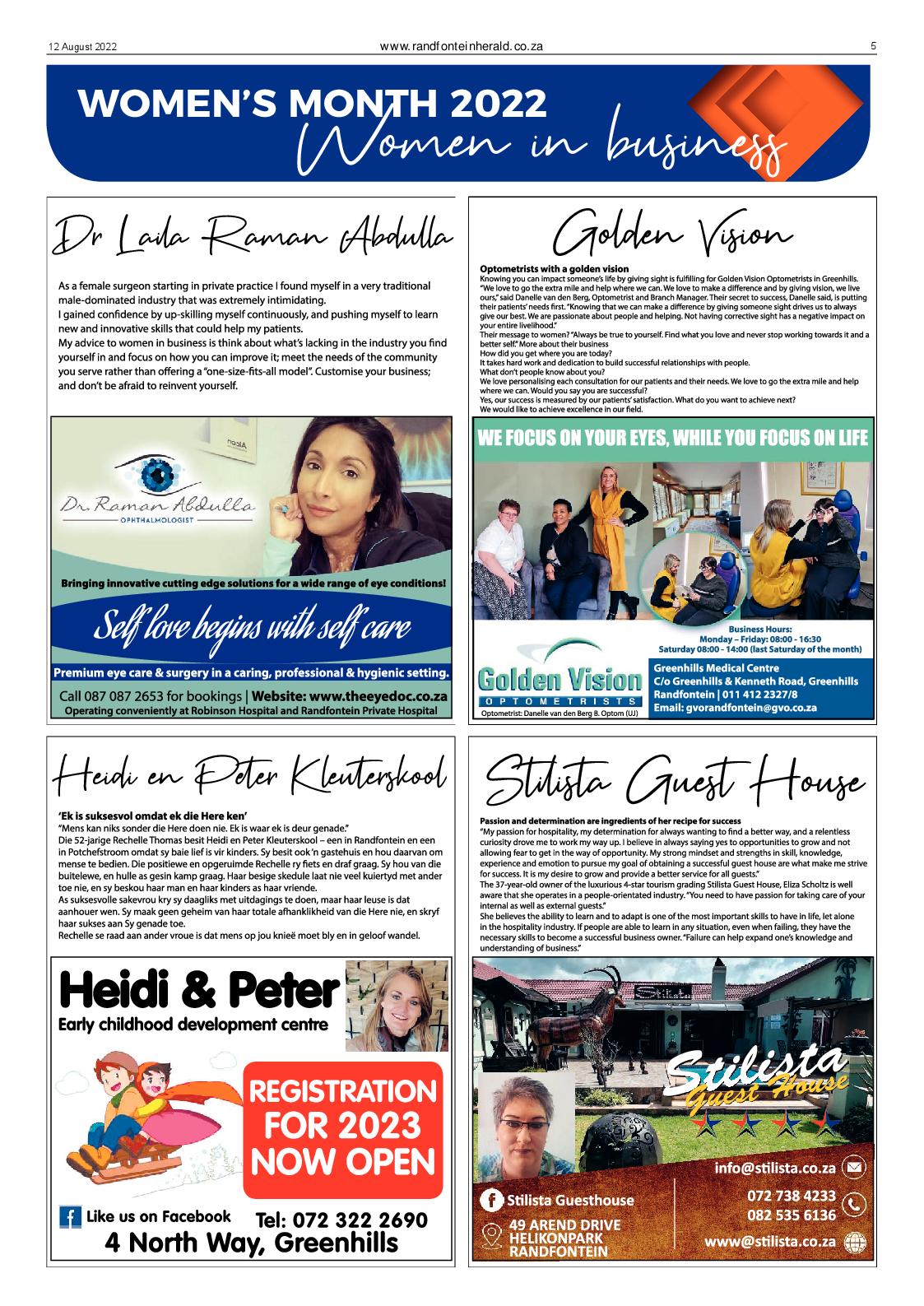 Randfontein Herald 12 August 2022 page 5