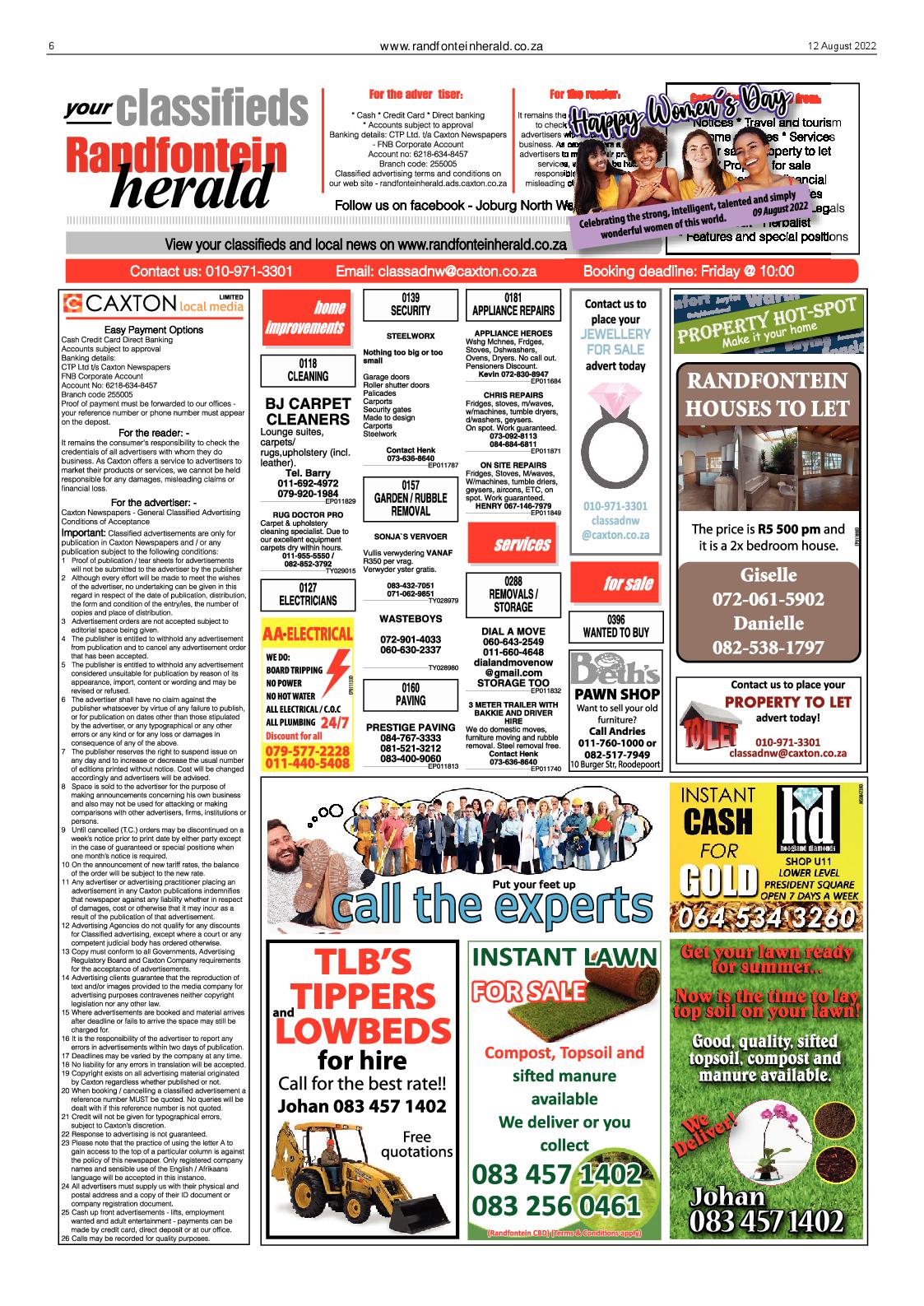 Randfontein Herald 12 August 2022 page 6