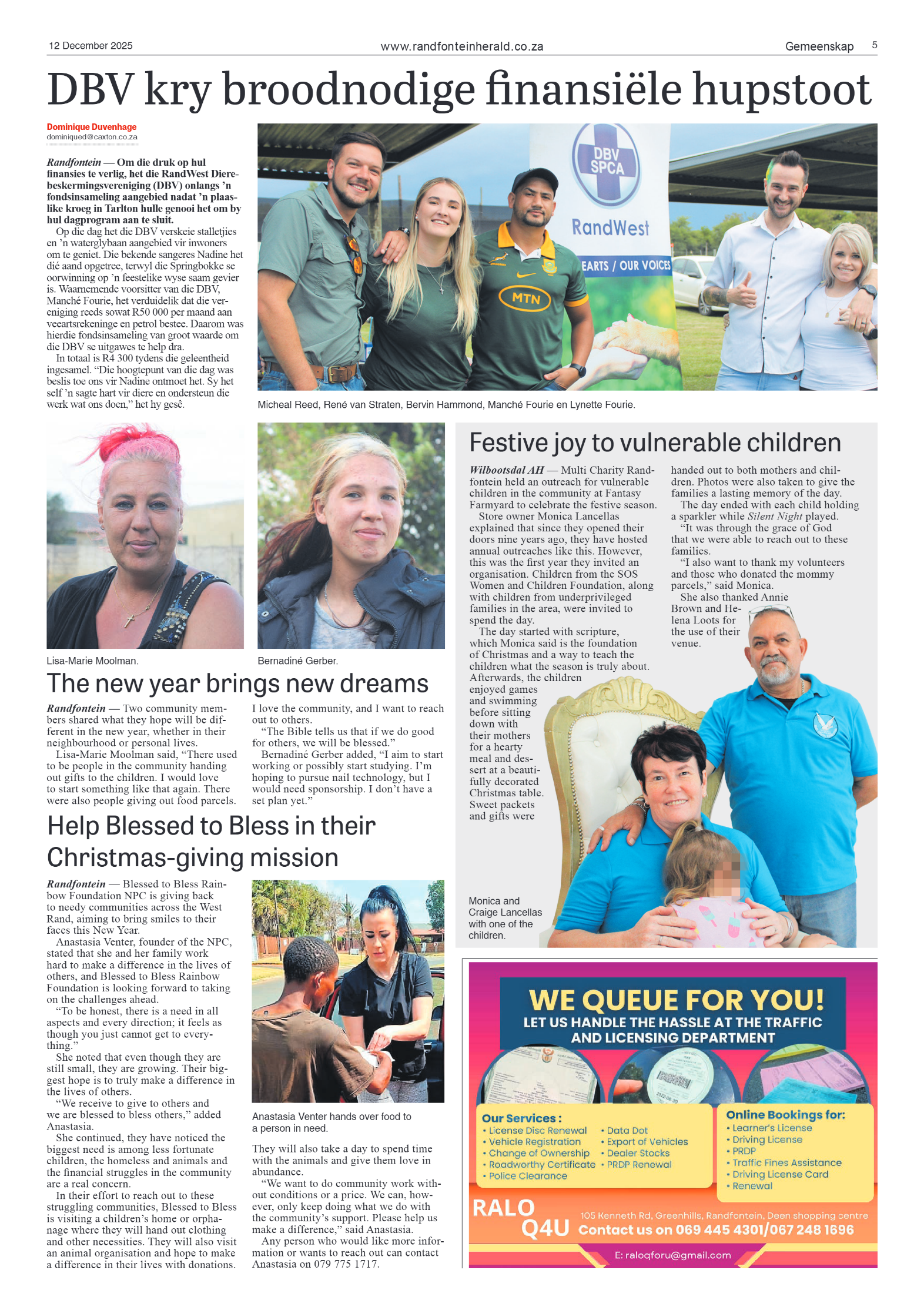 Randfontein Herald 12 December 2025 page 5