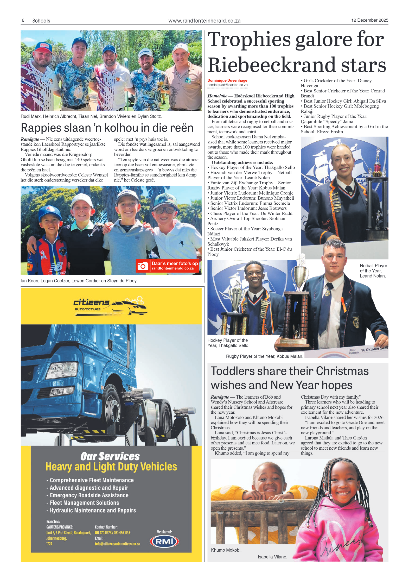 Randfontein Herald 12 December 2025 page 6