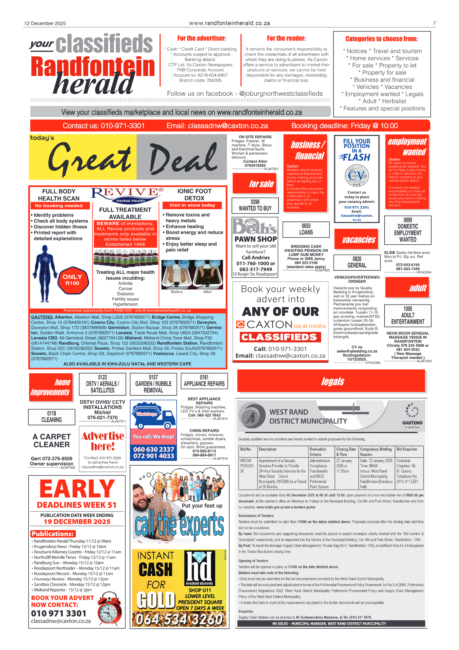 Randfontein Herald 12 December 2025 page 7