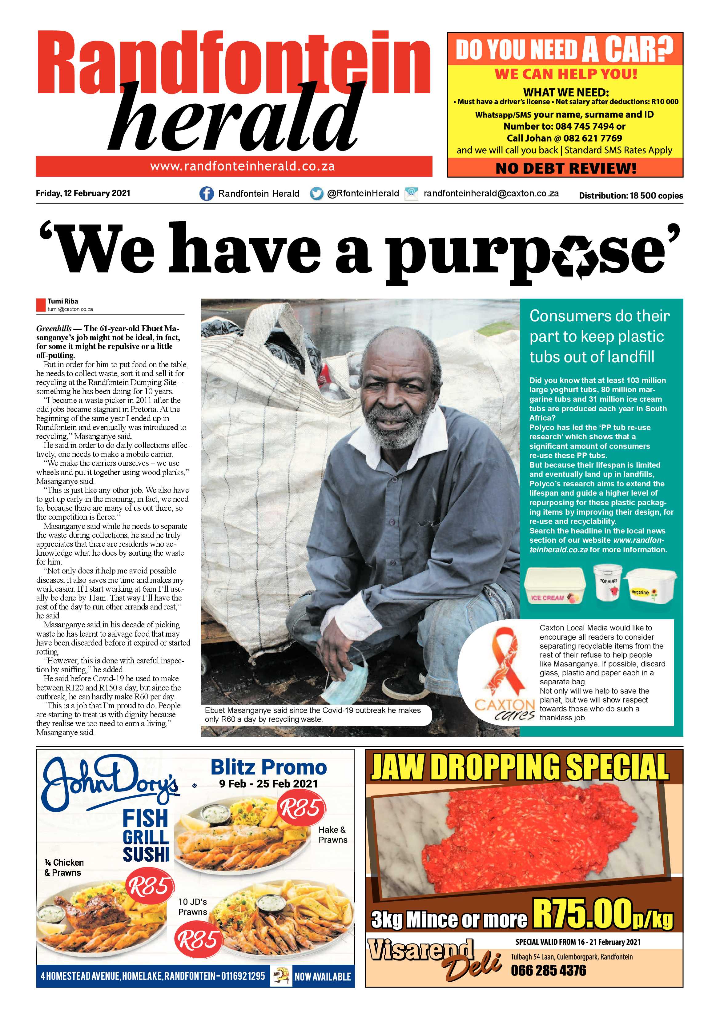 Randfontein Herald 12 February 2021 page 1