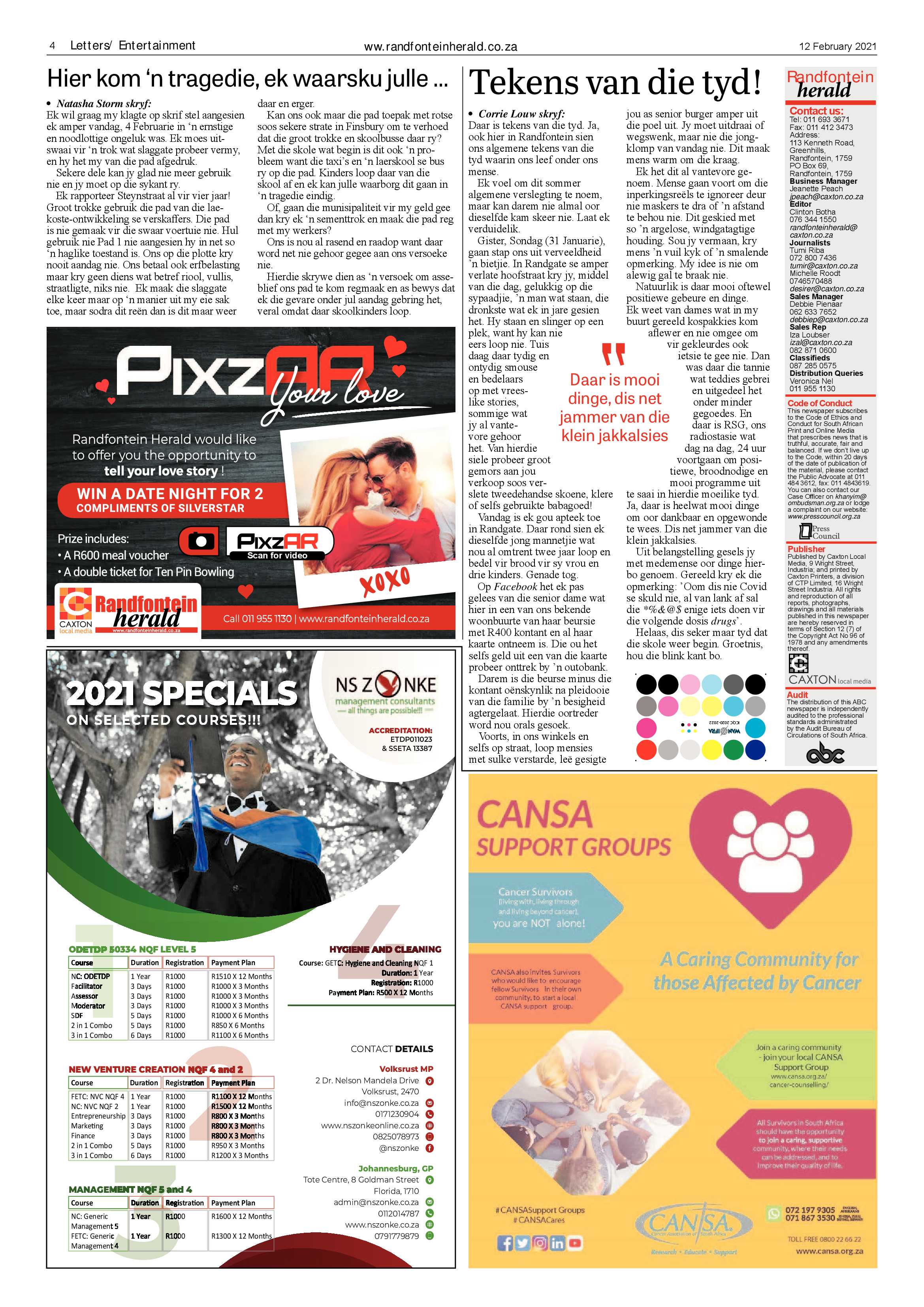 Randfontein Herald 12 February 2021 page 4
