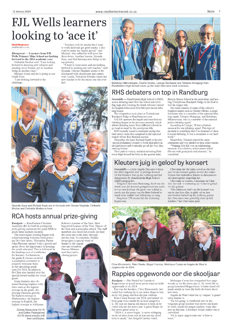Randfontein Herald 12 January 2024 page 5