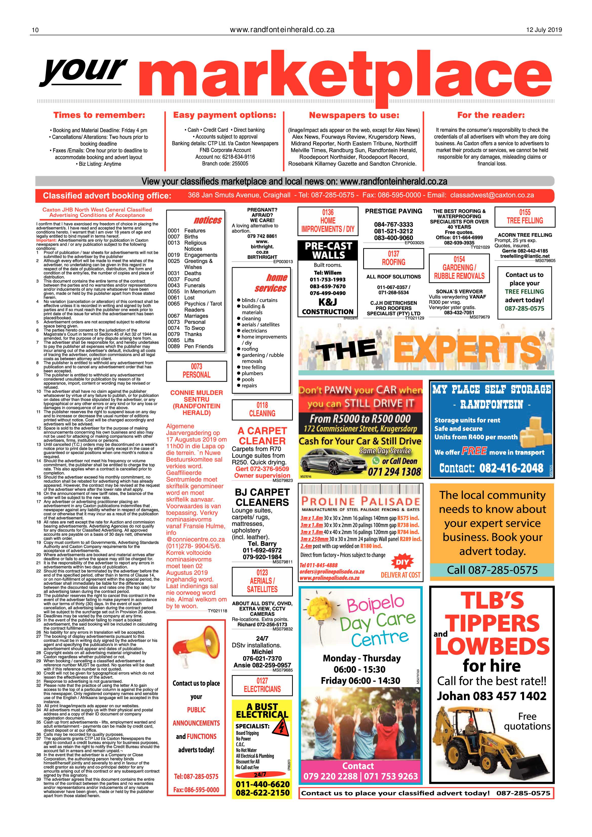 Randfontein Herald 12 July 2019 page 10