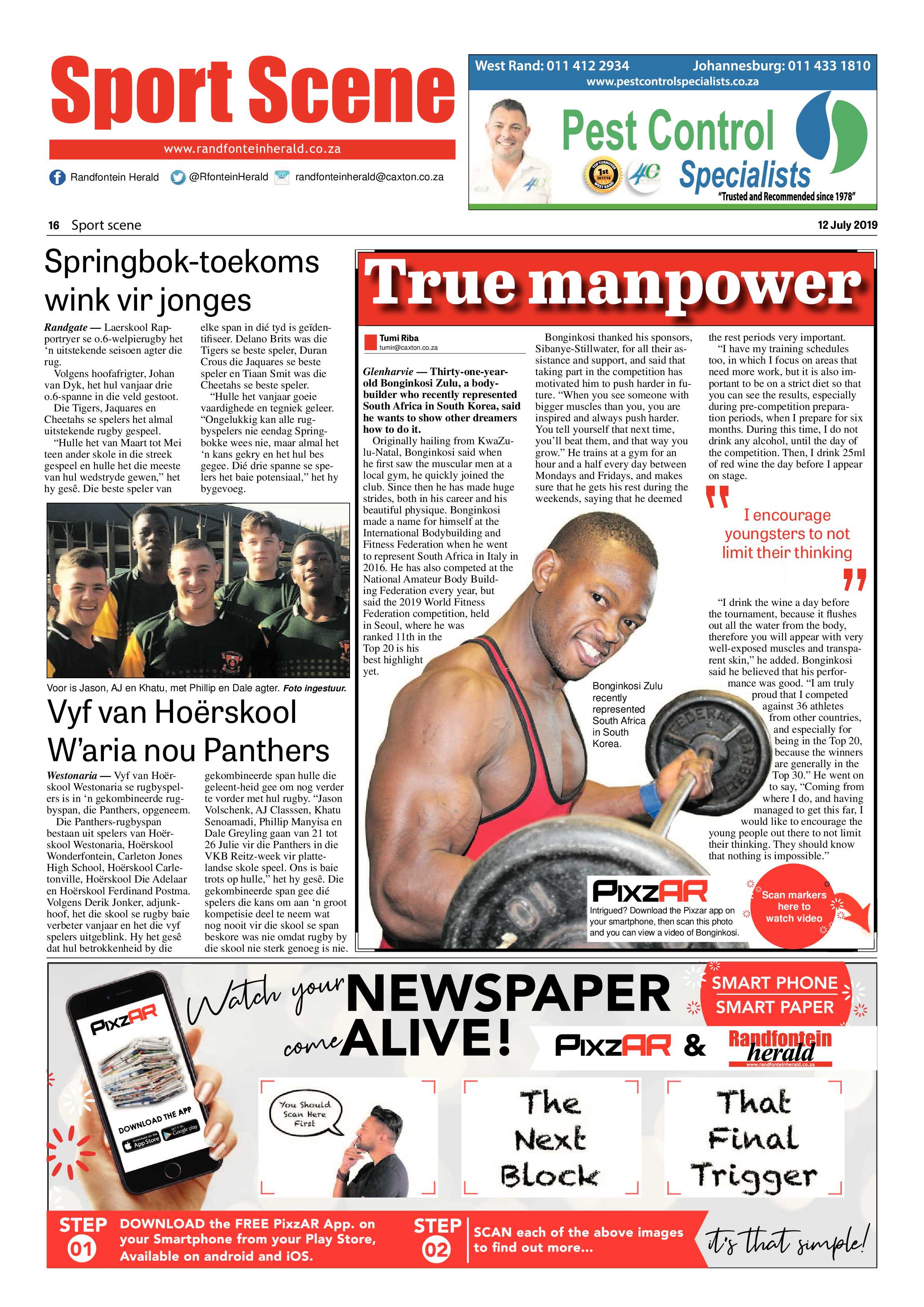 Randfontein Herald 12 July 2019 page 16