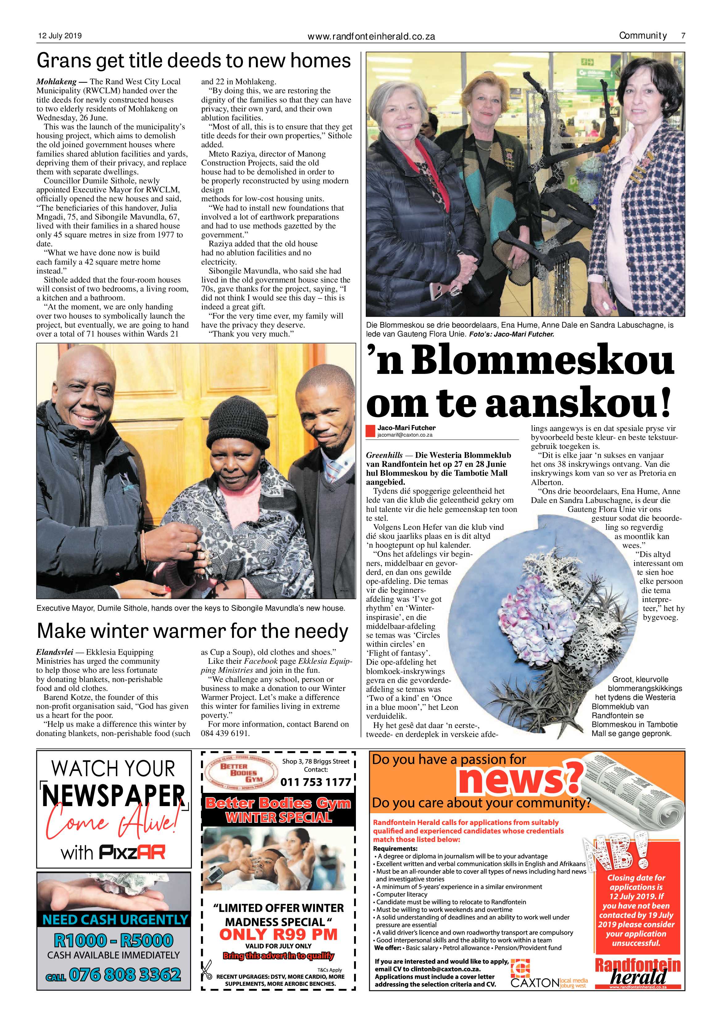 Randfontein Herald 12 July 2019 page 7