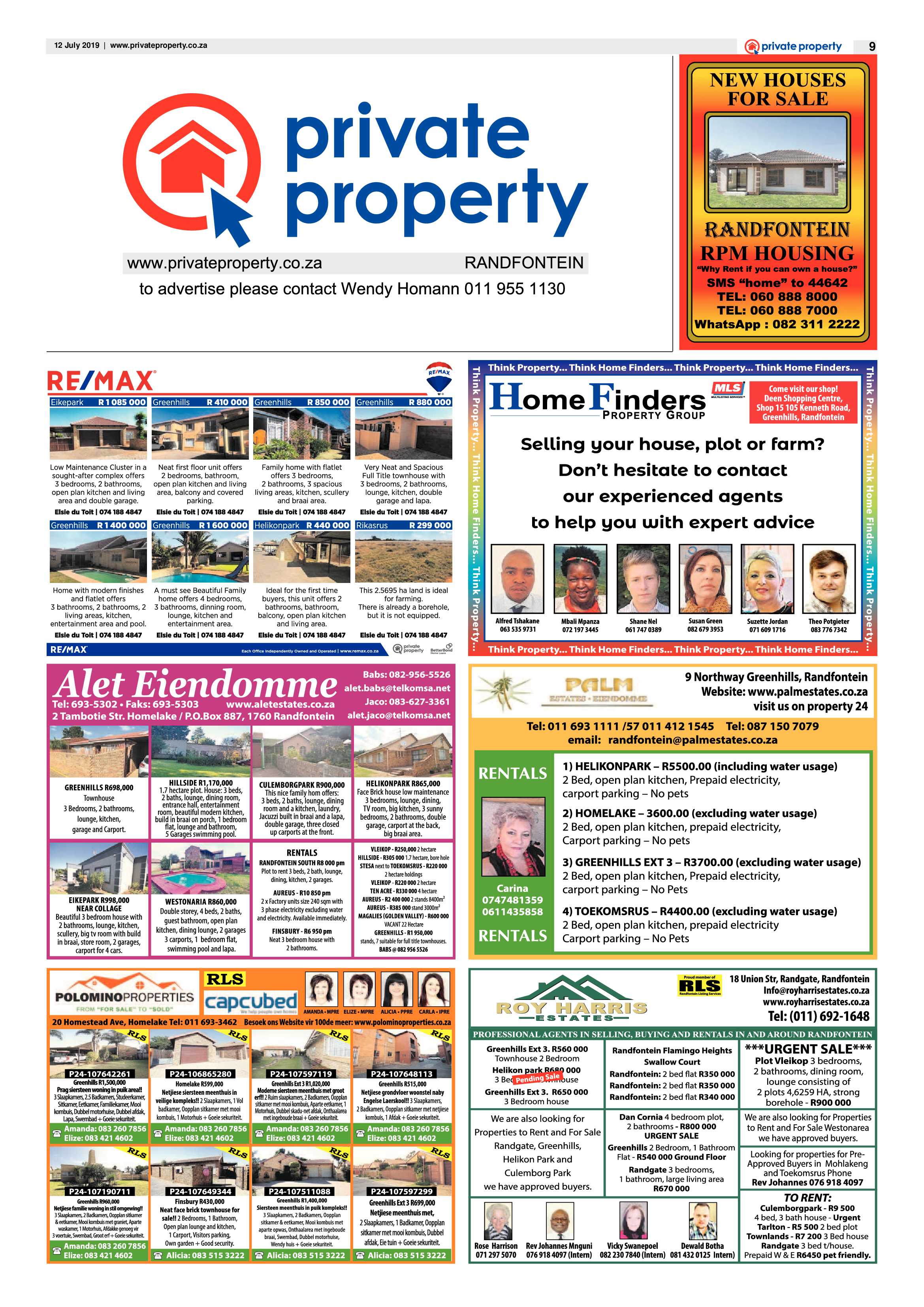 Randfontein Herald 12 July 2019 page 9
