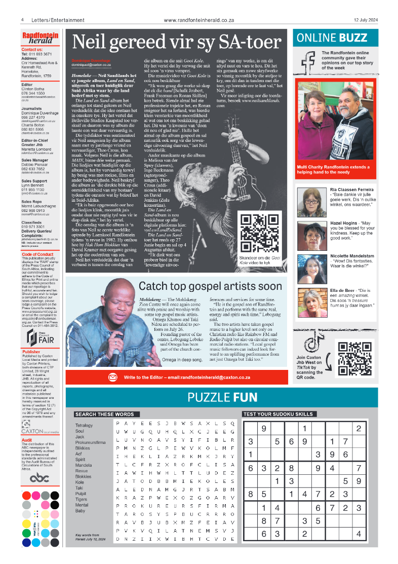 Randfontein Herald 12 July 2024 page 4