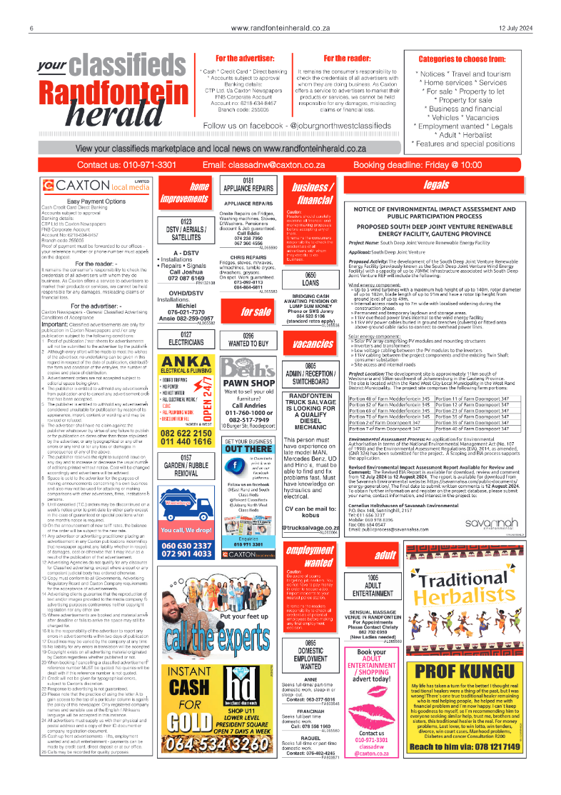 Randfontein Herald 12 July 2024 page 6