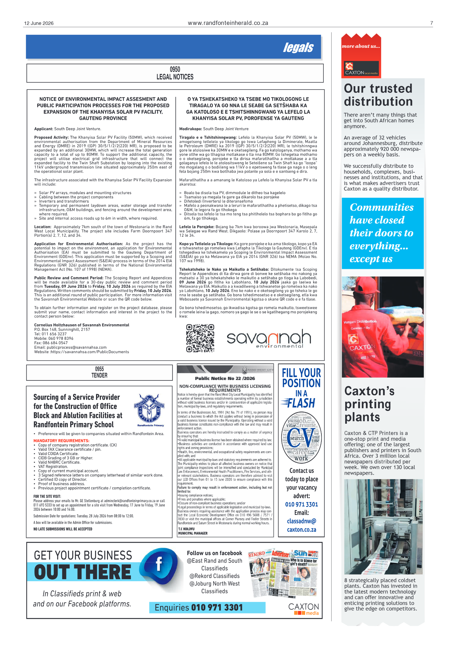 Randfontein Herald 12 June 2026 page 7