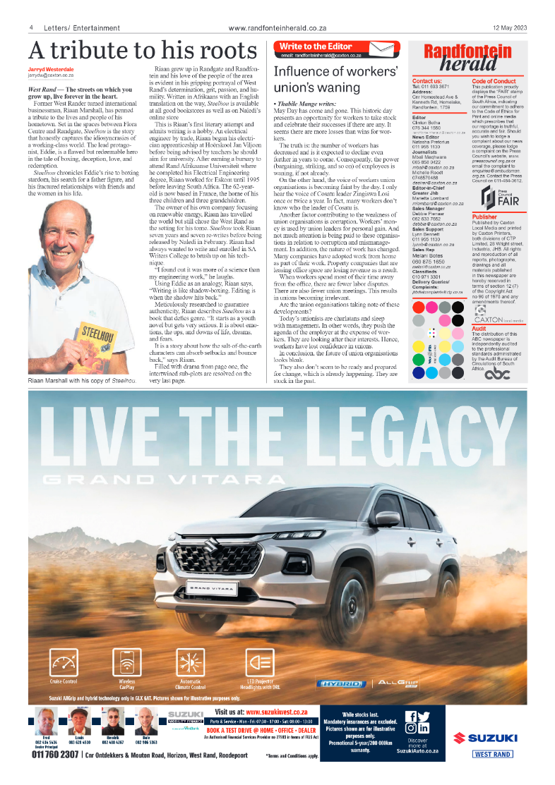 Randfontein Herald 12 May 2023 page 4