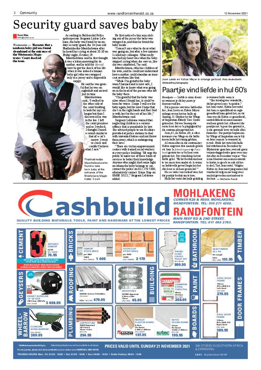Randfontein Herald 12 November 2021 page 2