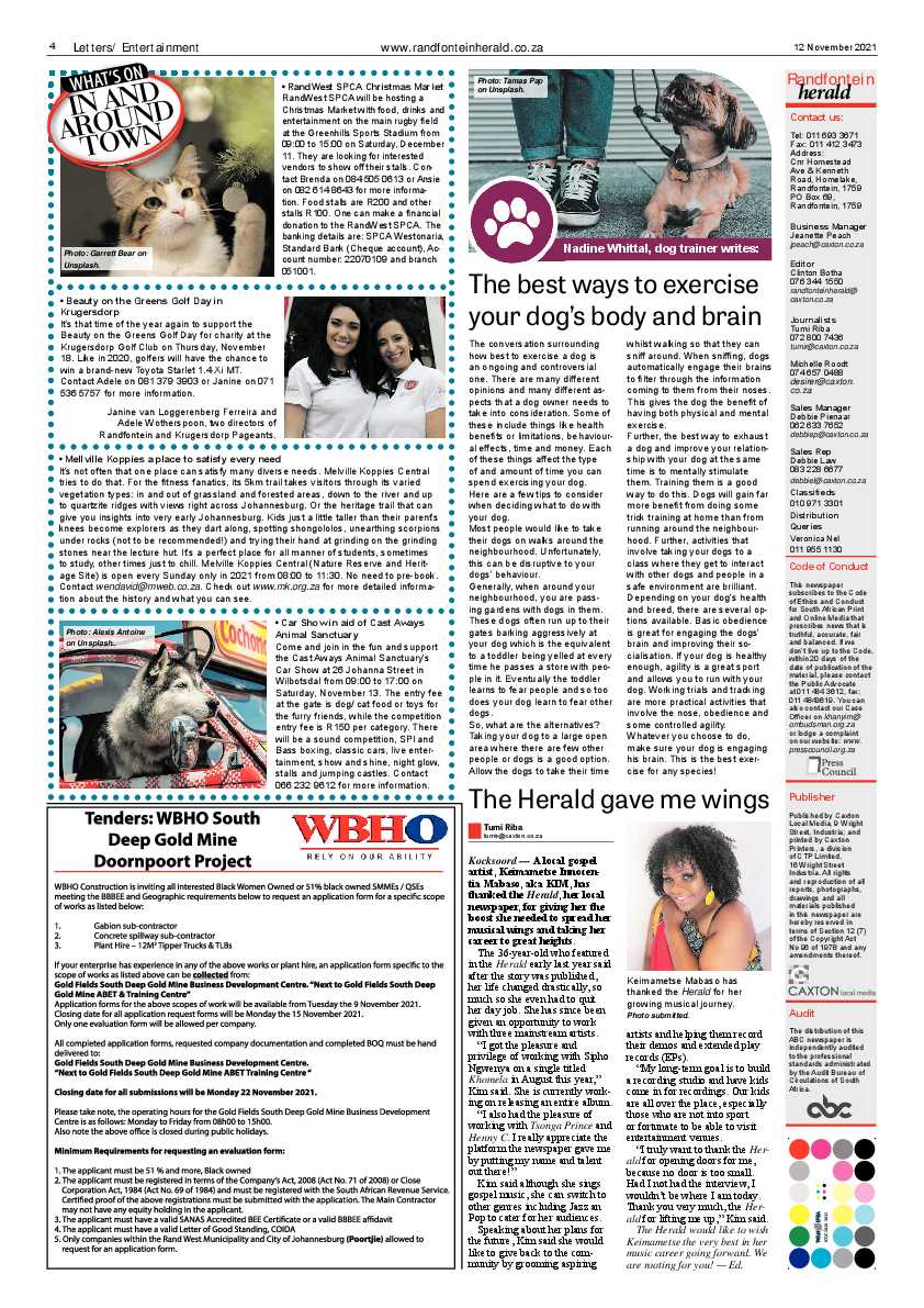 Randfontein Herald 12 November 2021 page 4