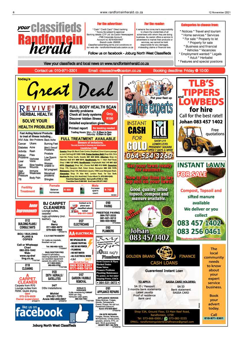 Randfontein Herald 12 November 2021 page 6