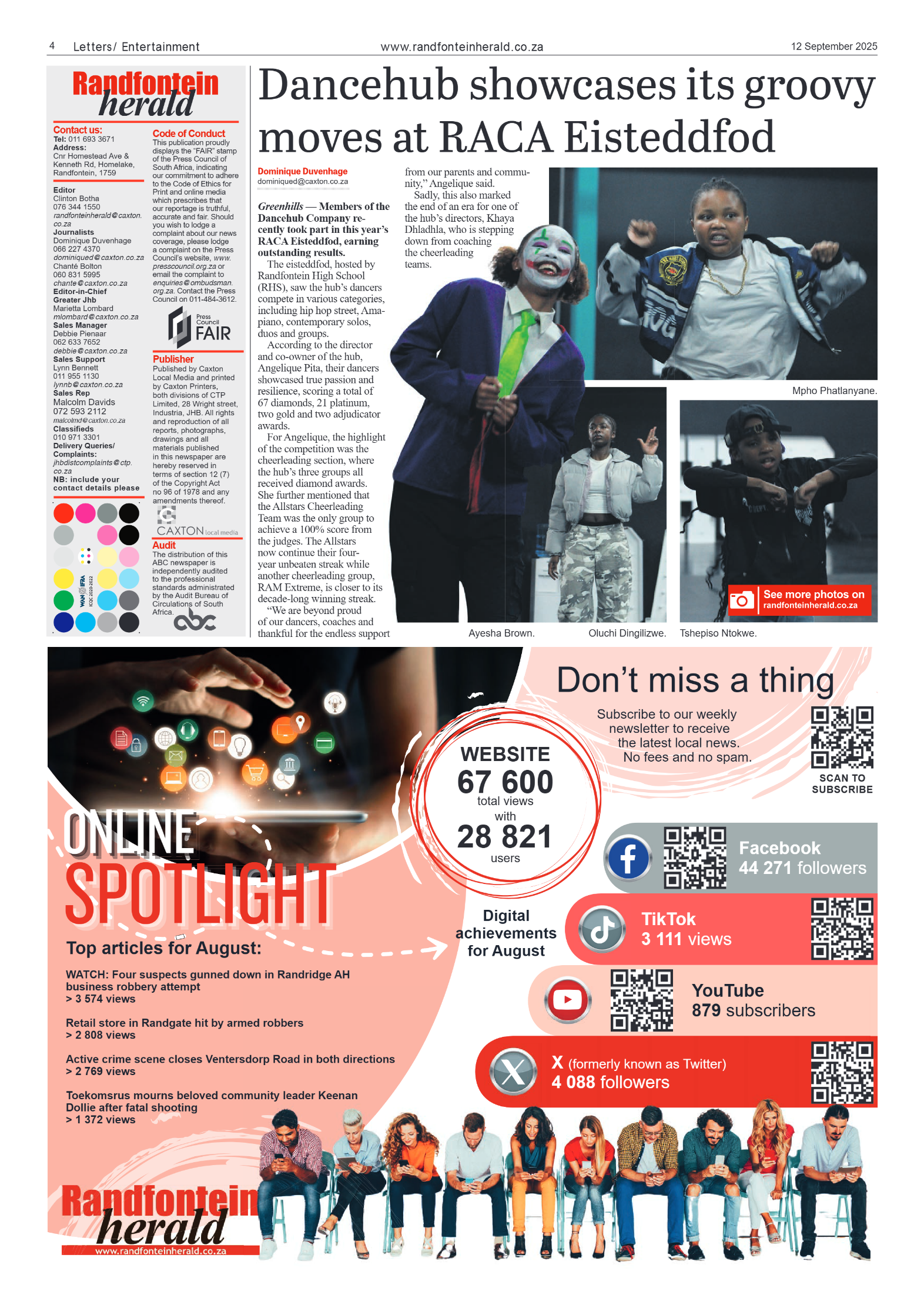 Randfontein Herald 12 September 2025 page 4