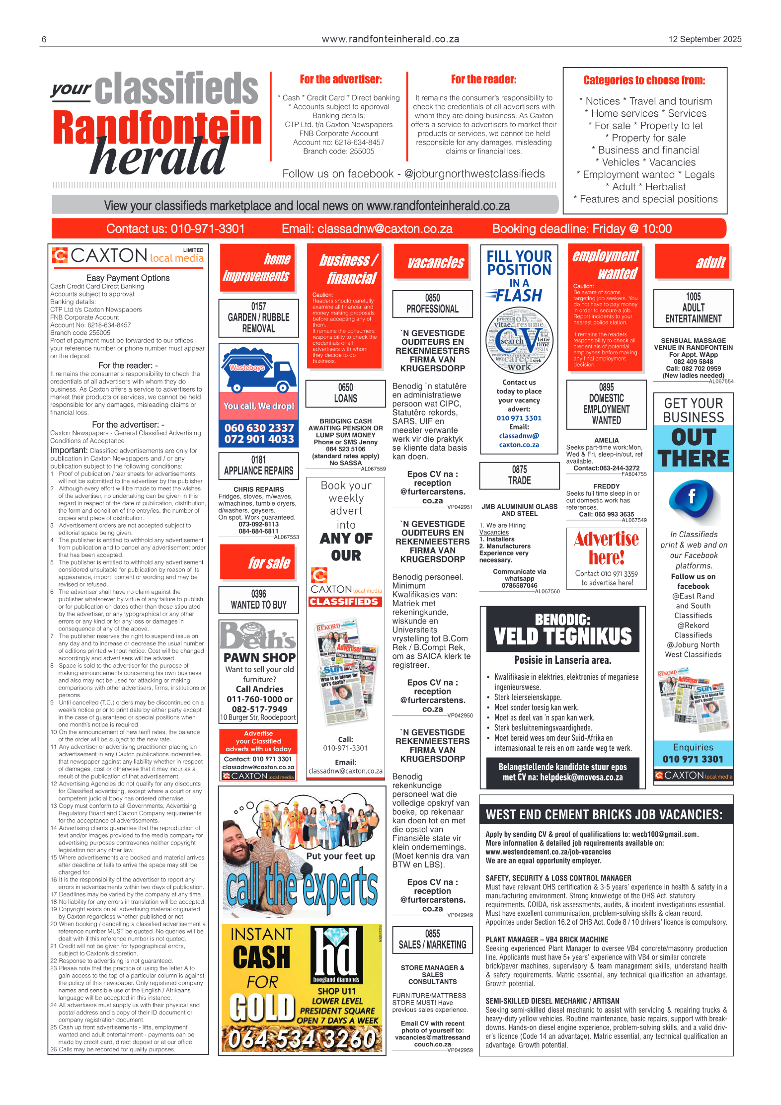Randfontein Herald 12 September 2025 page 6