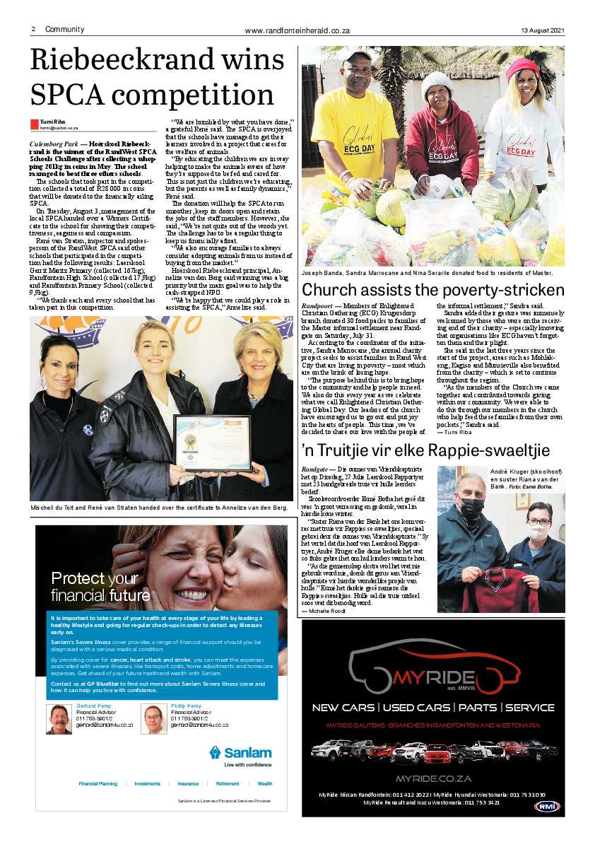 Randfontein Herald 13 August 2021 page 2