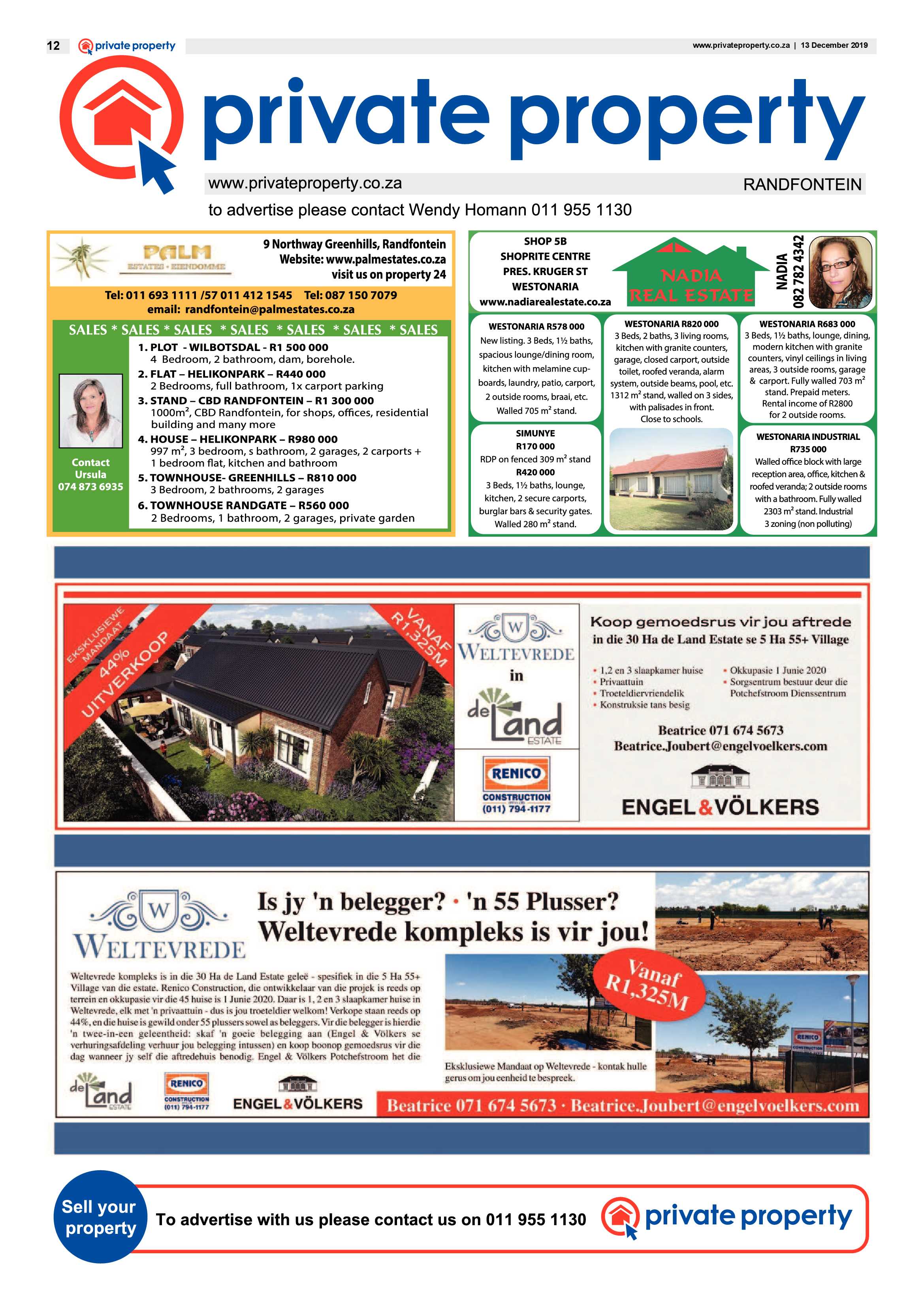 Randfontein Herald 13 December 2019 page 12