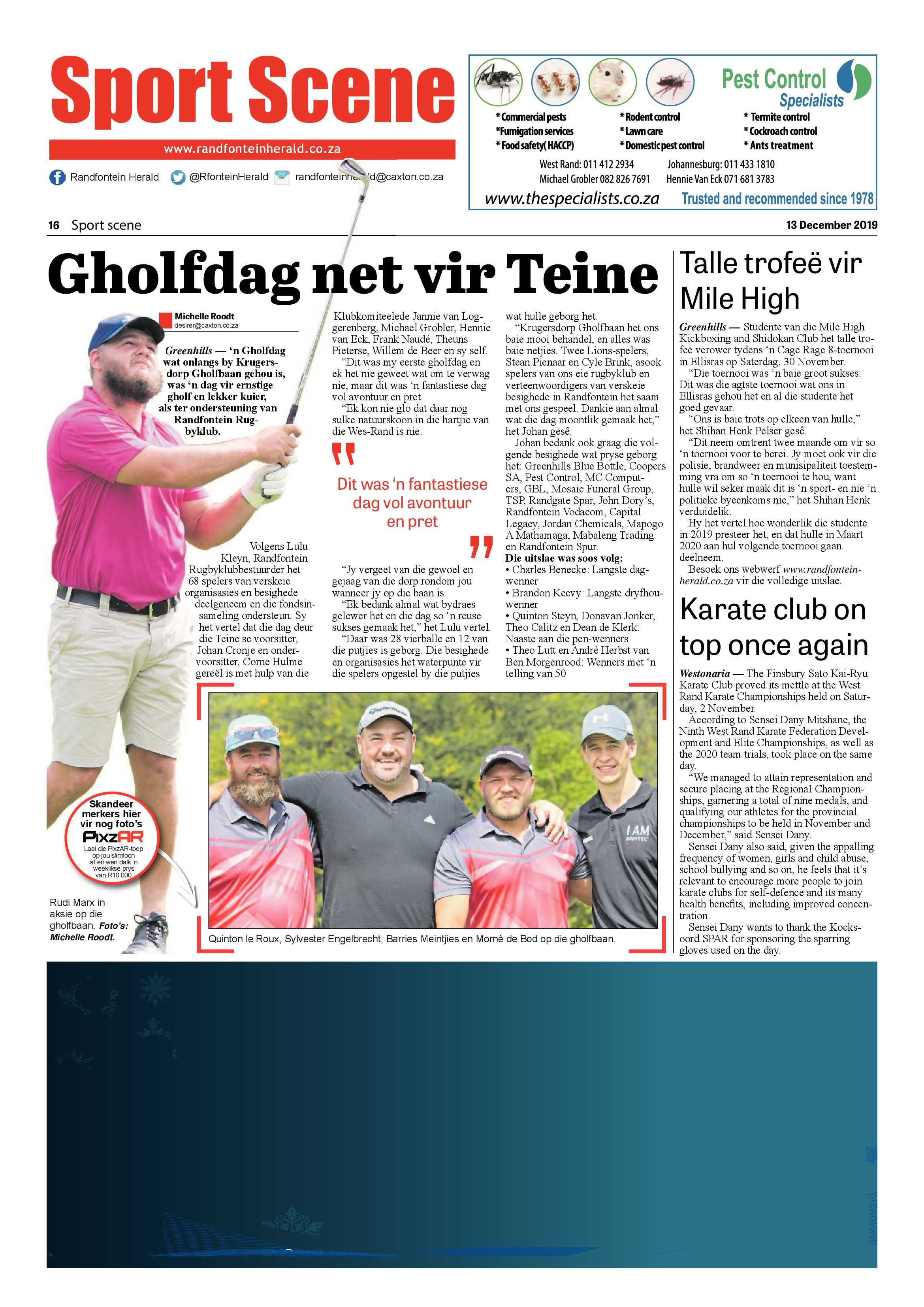 Randfontein Herald 13 December 2019 page 16