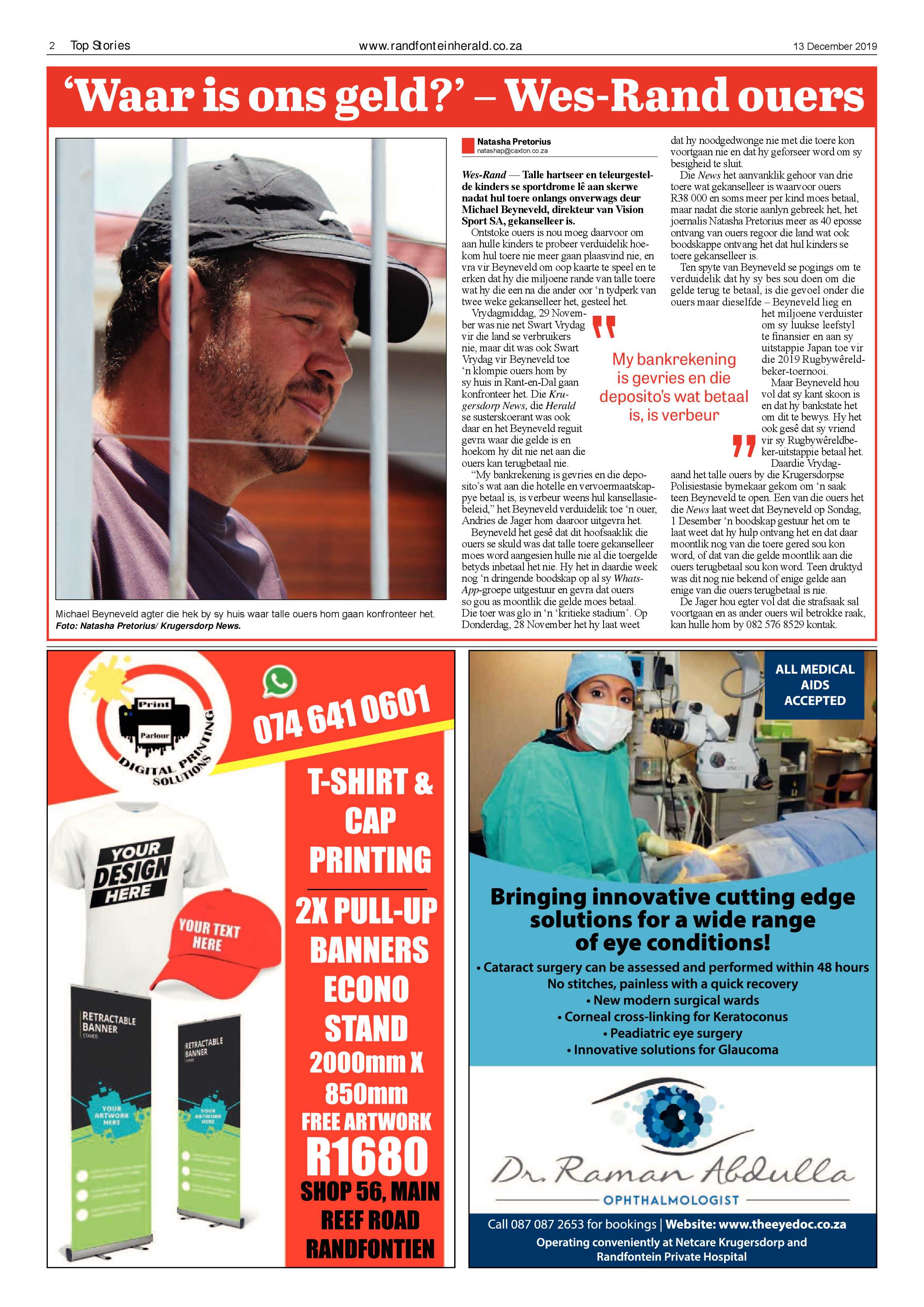 Randfontein Herald 13 December 2019 page 2