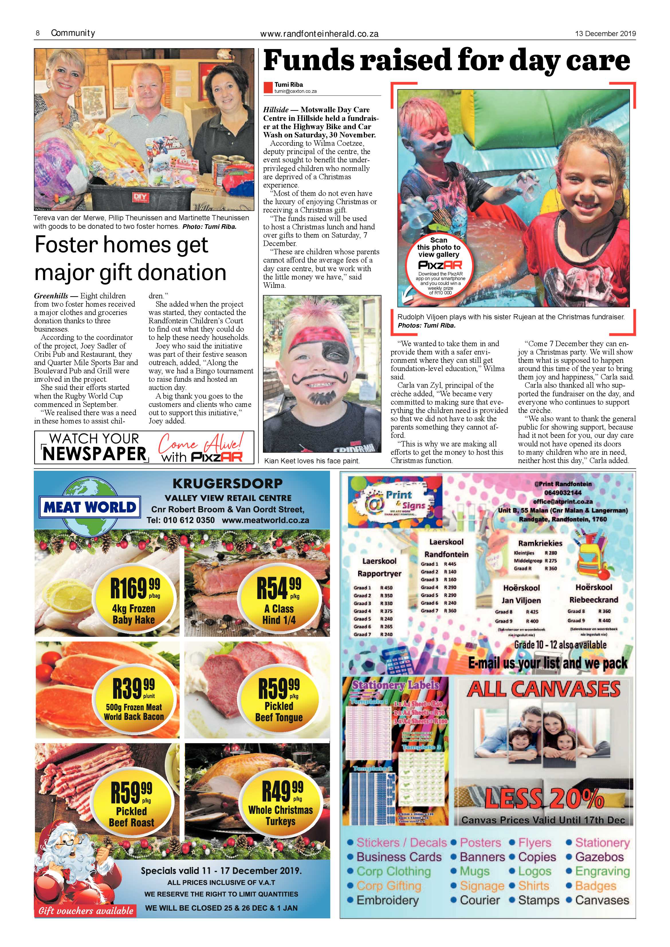 Randfontein Herald 13 December 2019 page 8