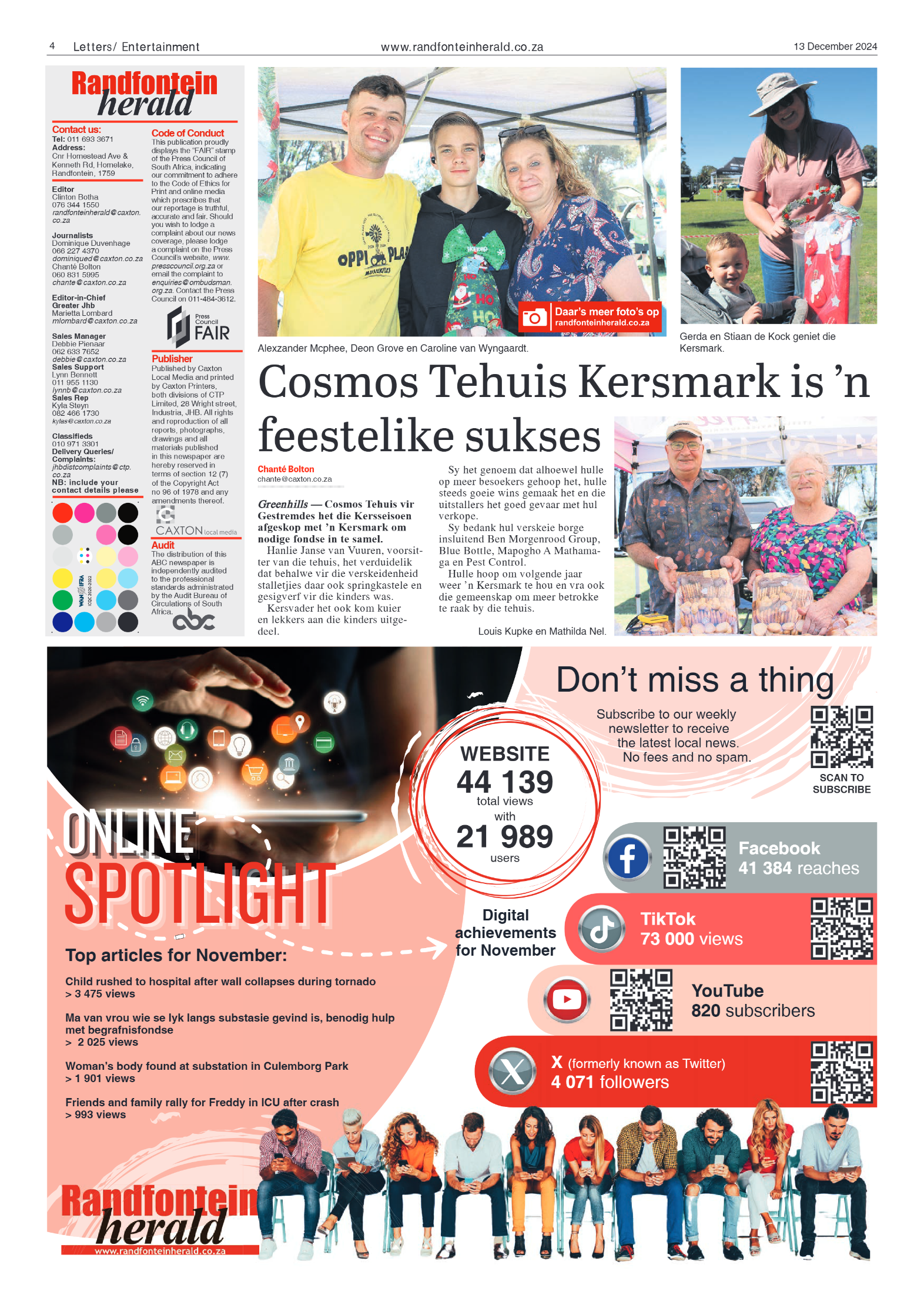 Randfontein Herald 13 December 2024 page 4