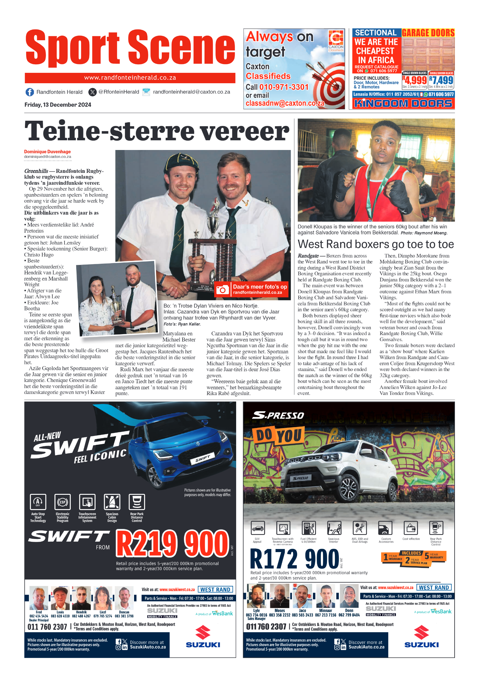 Randfontein Herald 13 December 2024 page 8