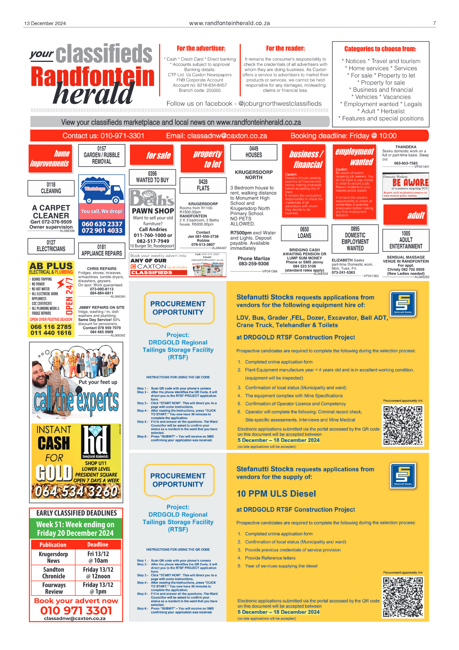 Randfontein Herald 13 December 2024 page 7