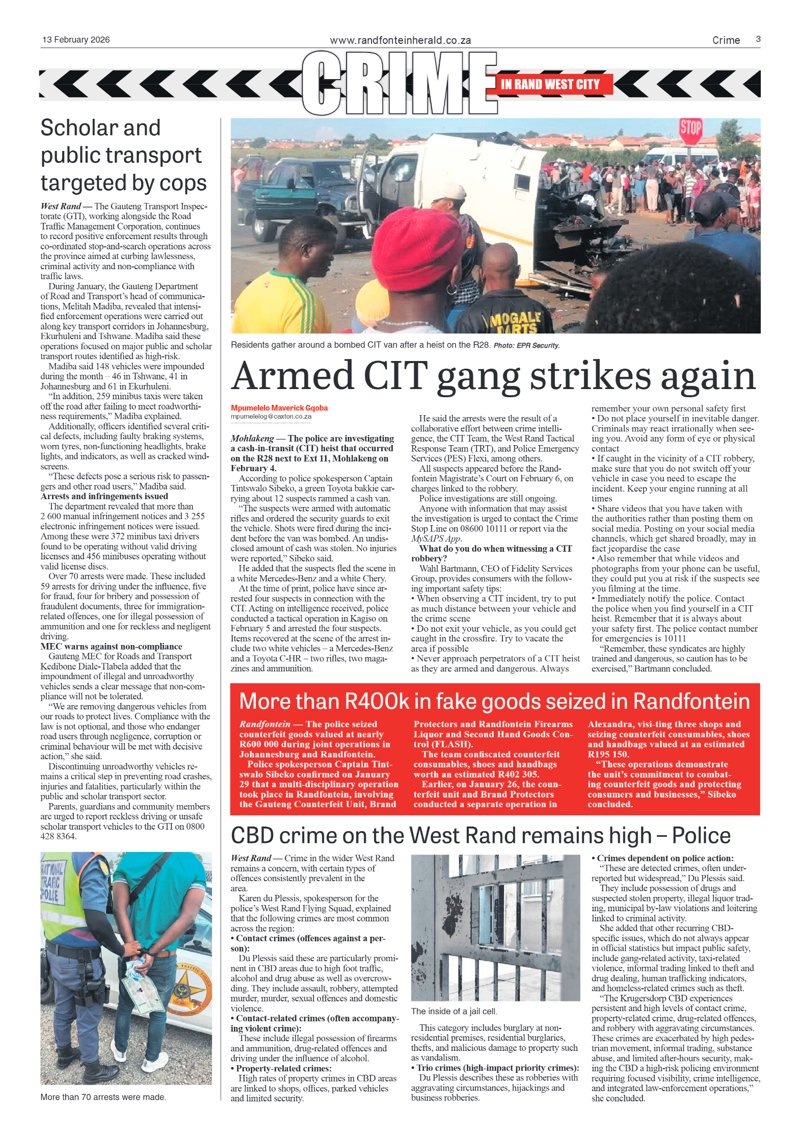 Randfontein Herald 13 February 2026 page 3