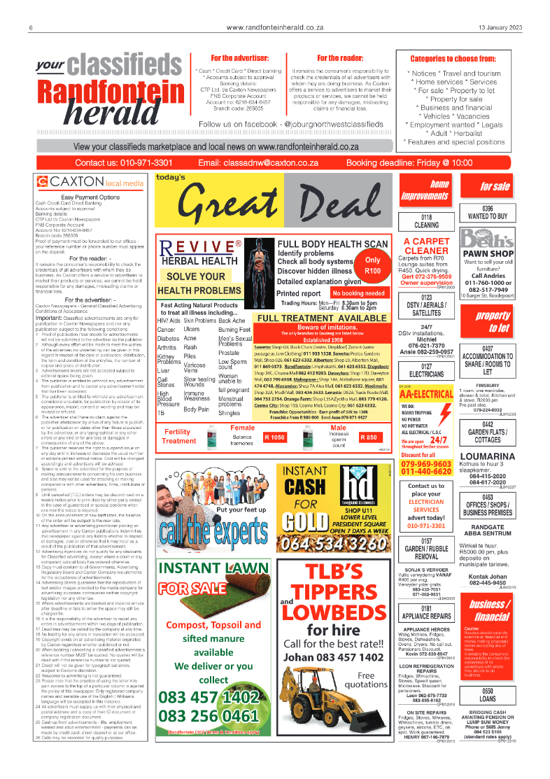 Randfontein Herald 13 January 2023 page 6