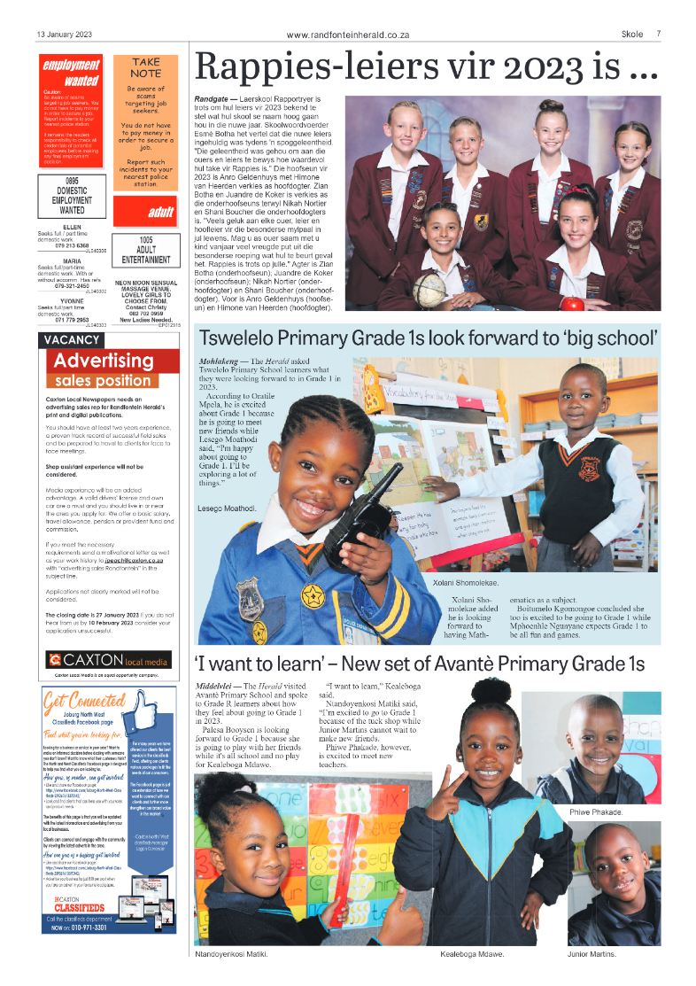 Randfontein Herald 13 January 2023 page 7
