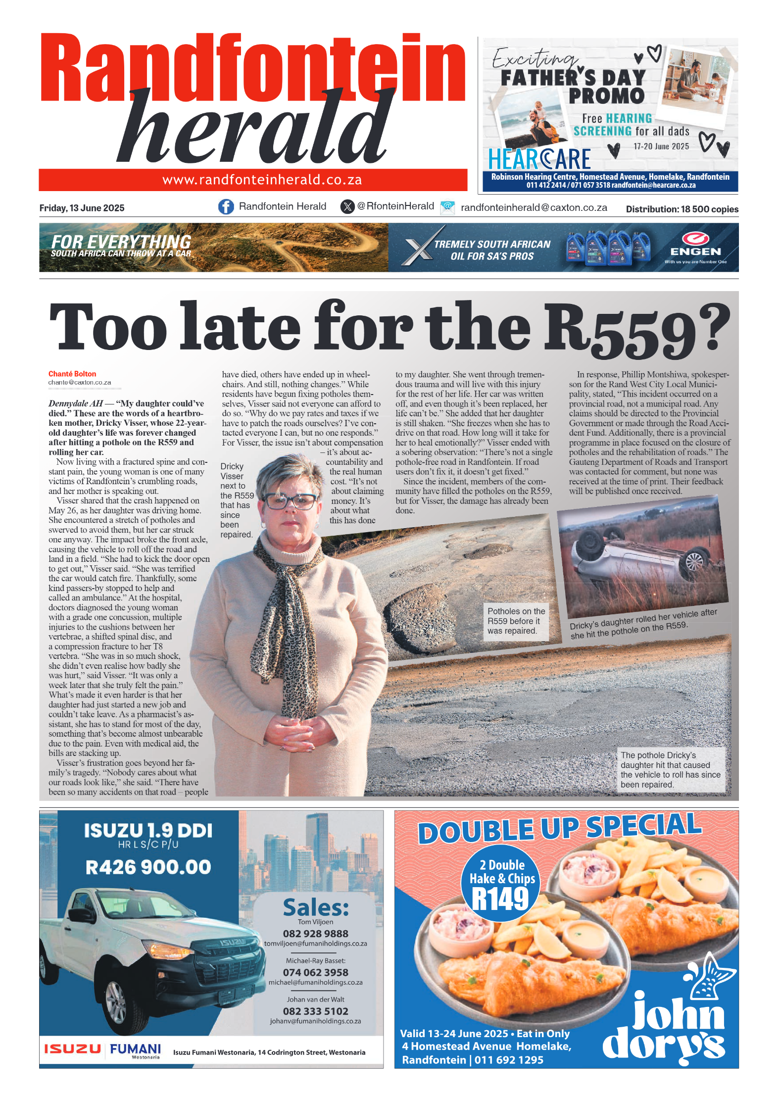 Randfontein Herald 13 June 2025 page 1