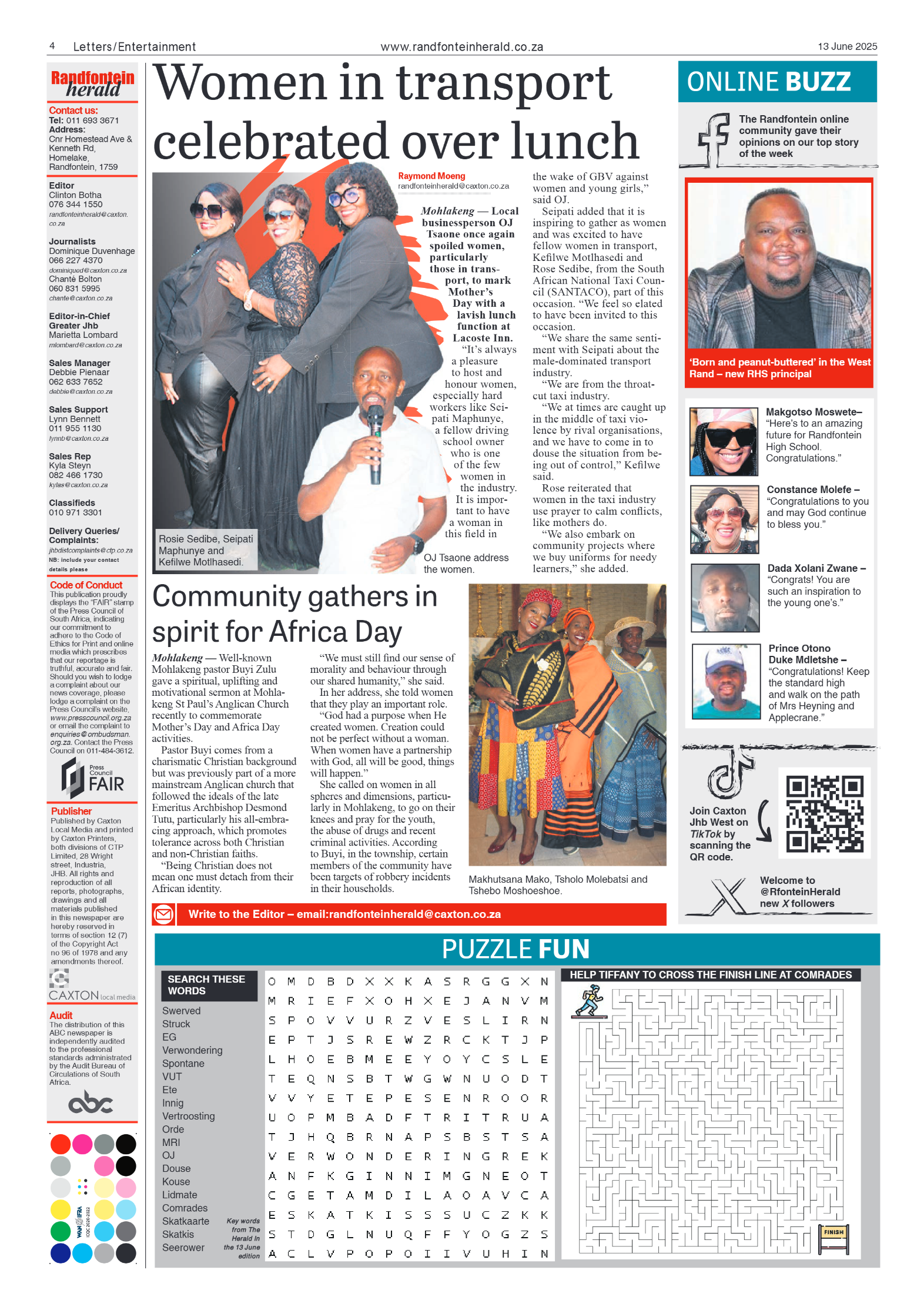 Randfontein Herald 13 June 2025 page 4