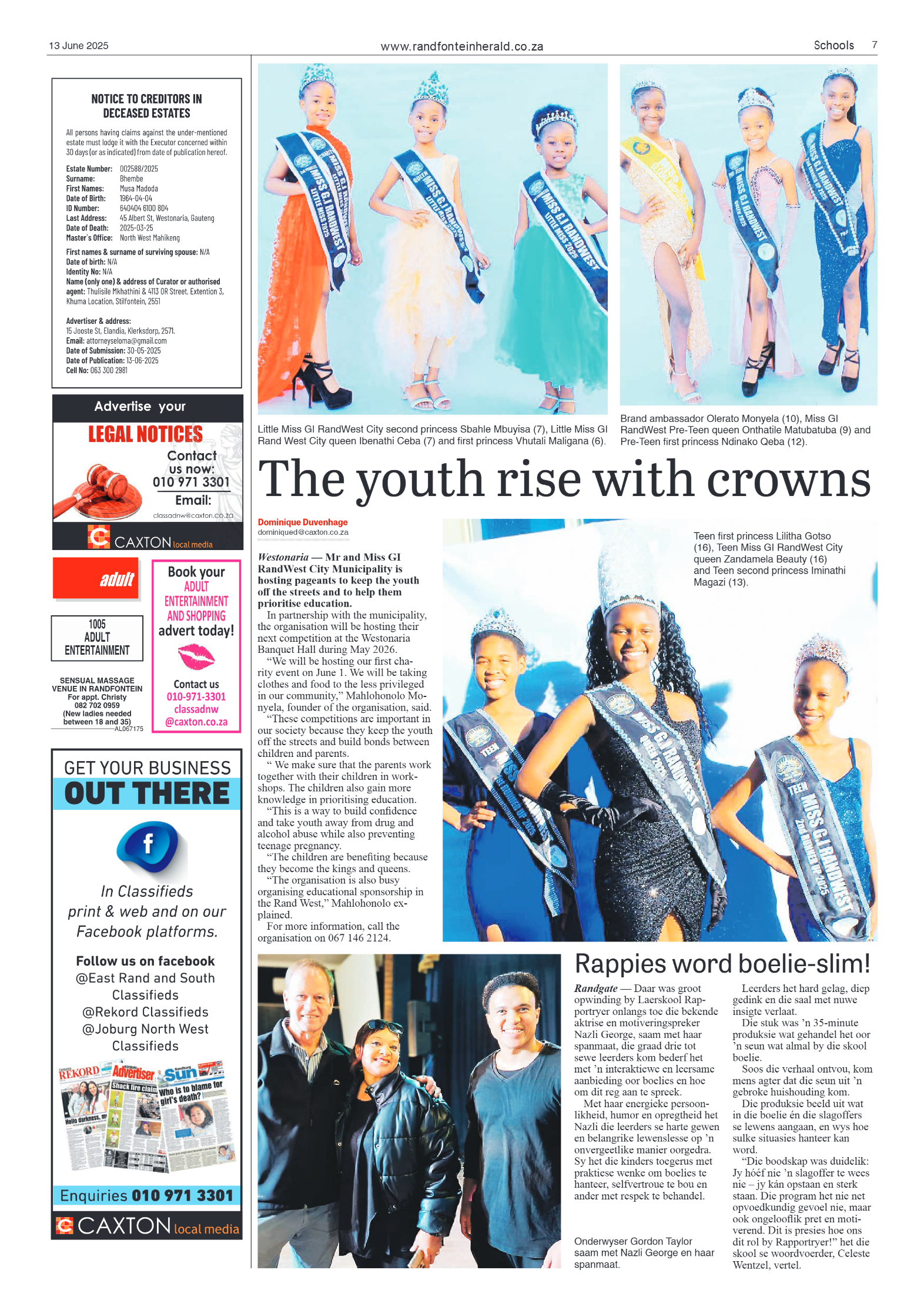 Randfontein Herald 13 June 2025 page 7