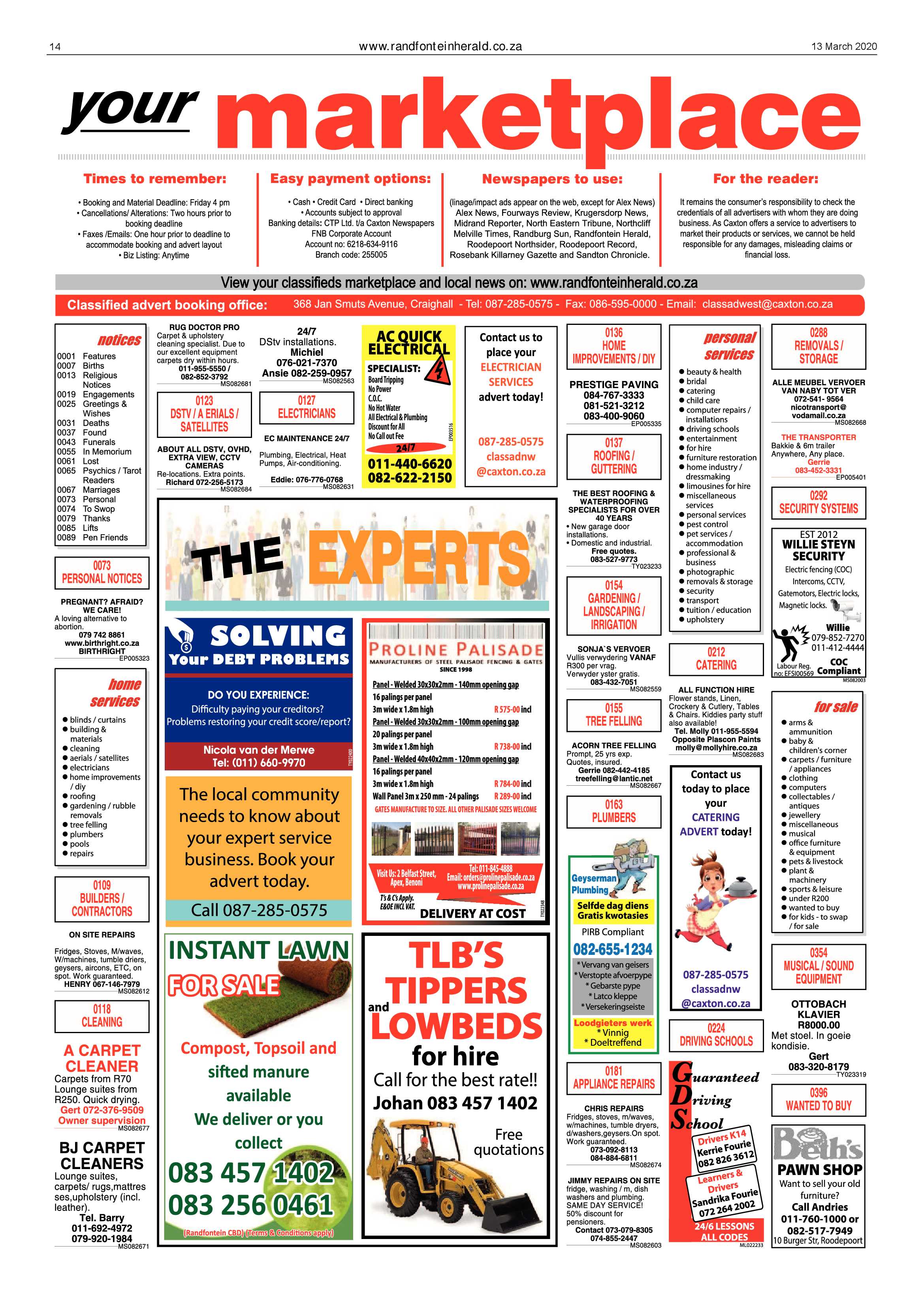 Randfontein Herald 13 March 2020 page 14