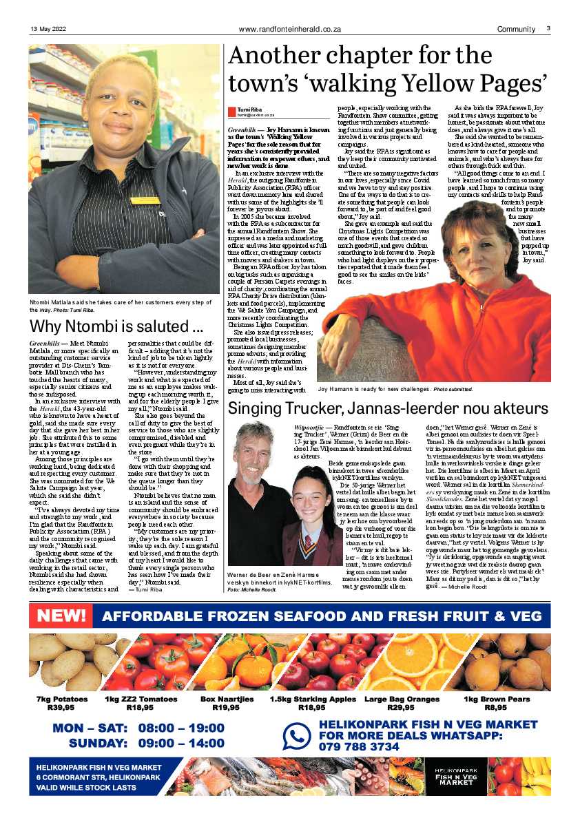 Randfontein Herald 13 May 2022 page 3