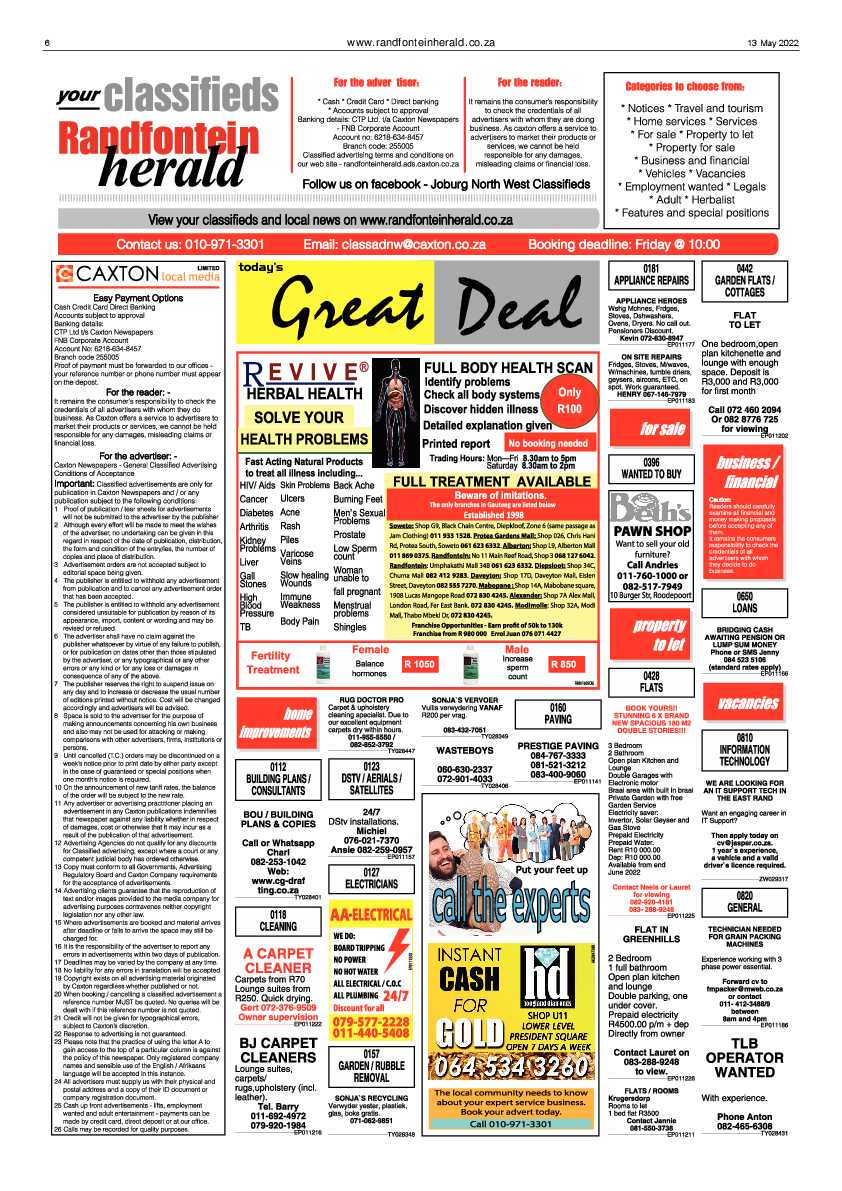 Randfontein Herald 13 May 2022 page 6