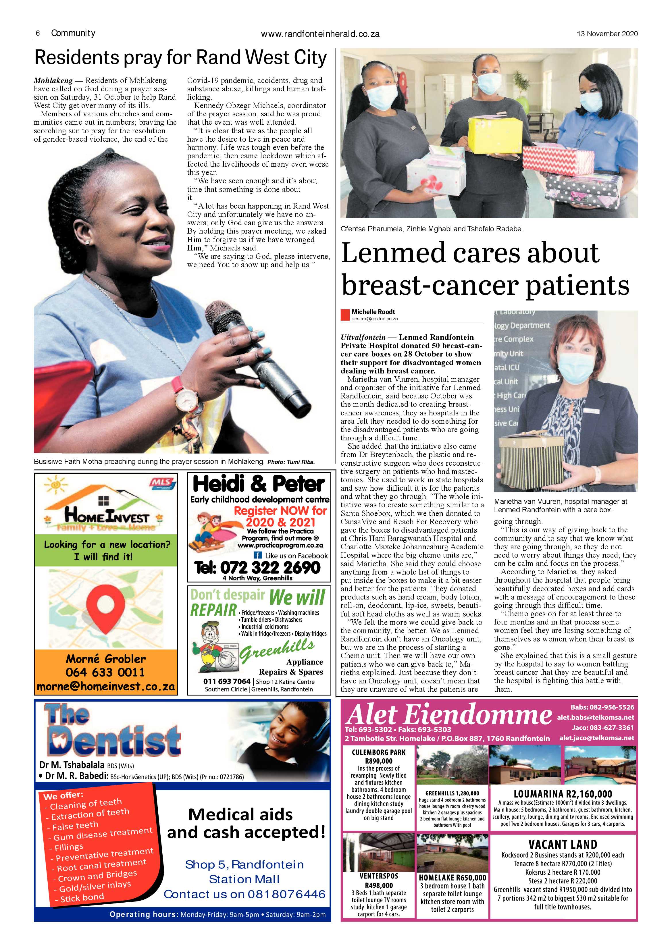 Randfontein Herald 13 November 2020 page 6
