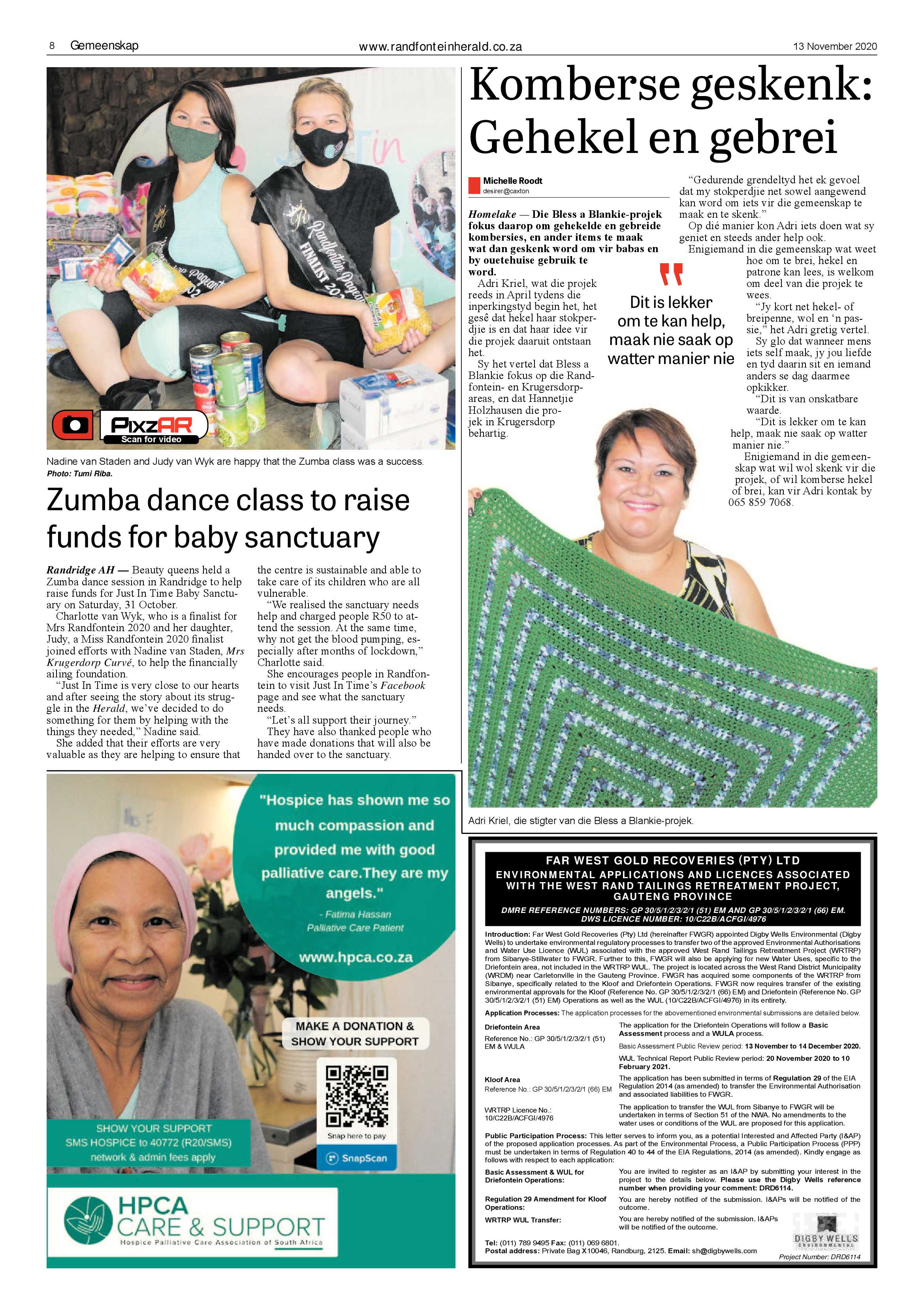 Randfontein Herald 13 November 2020 page 8