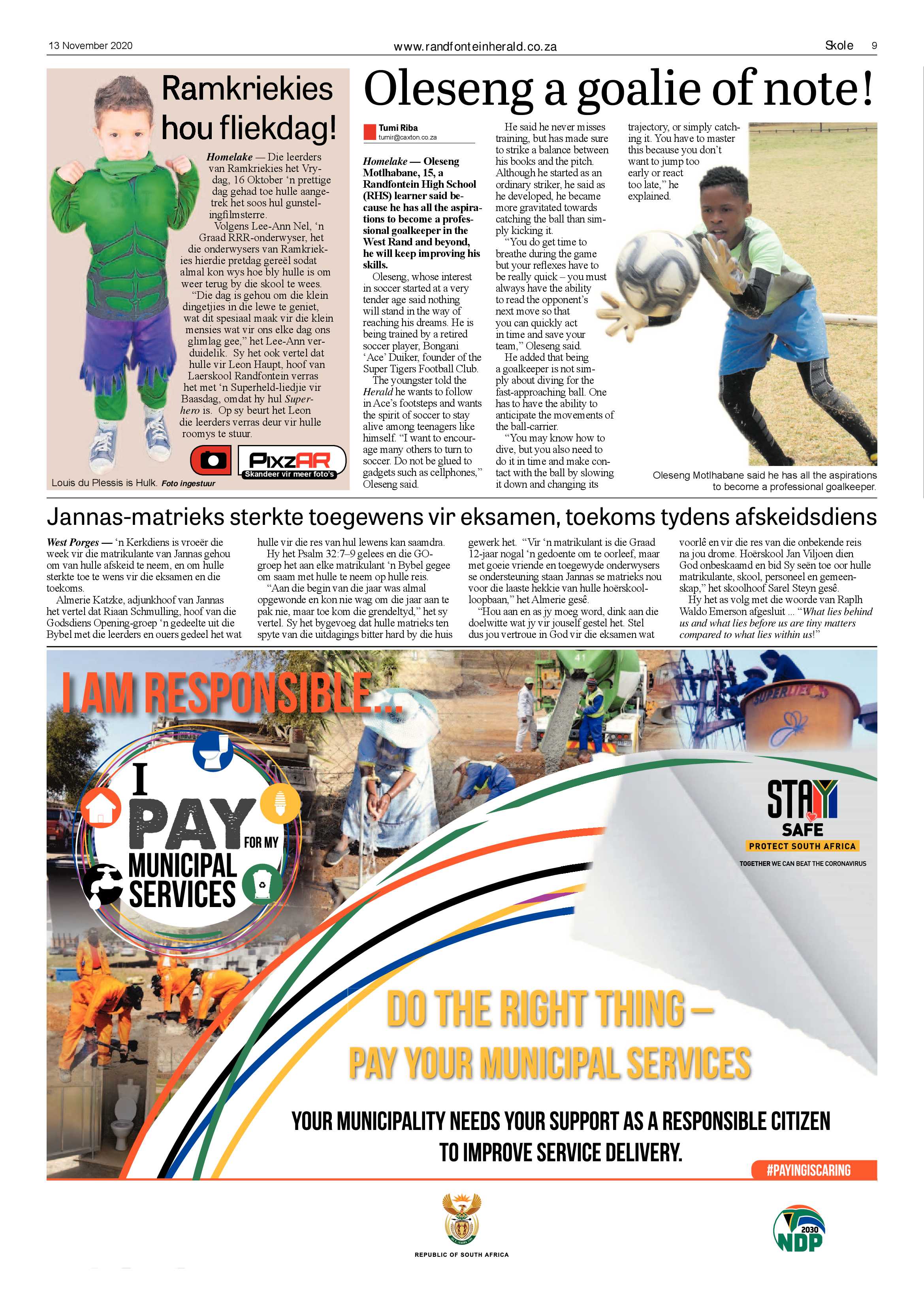 Randfontein Herald 13 November 2020 page 9