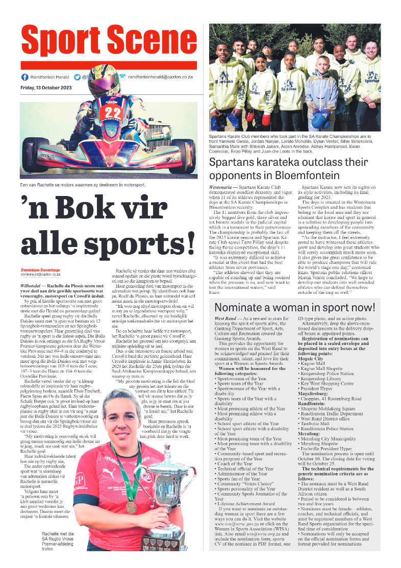 Randfontein Herald 13 October 2023 page 8