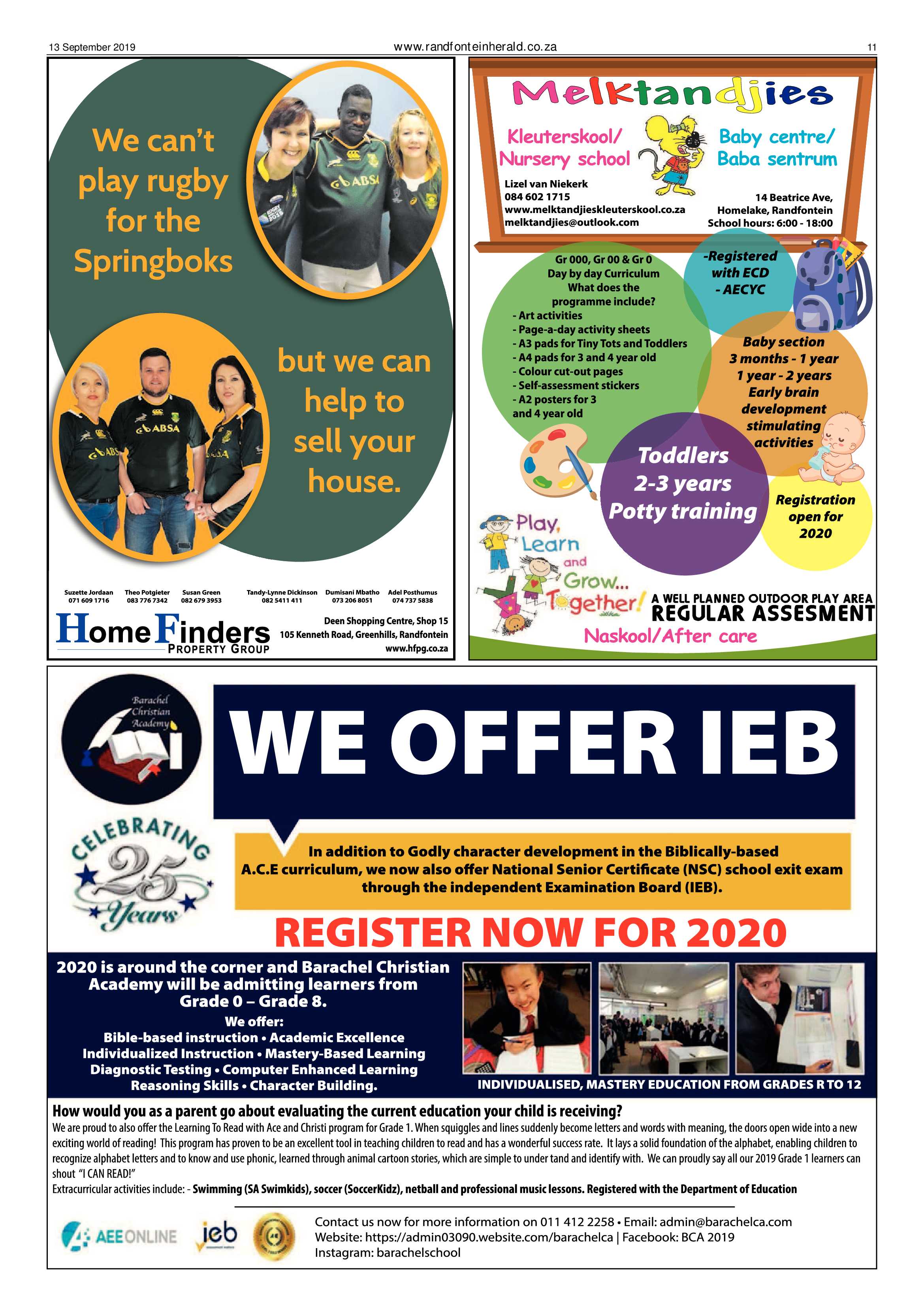 Randfontein Herald 13 September 2019 page 11